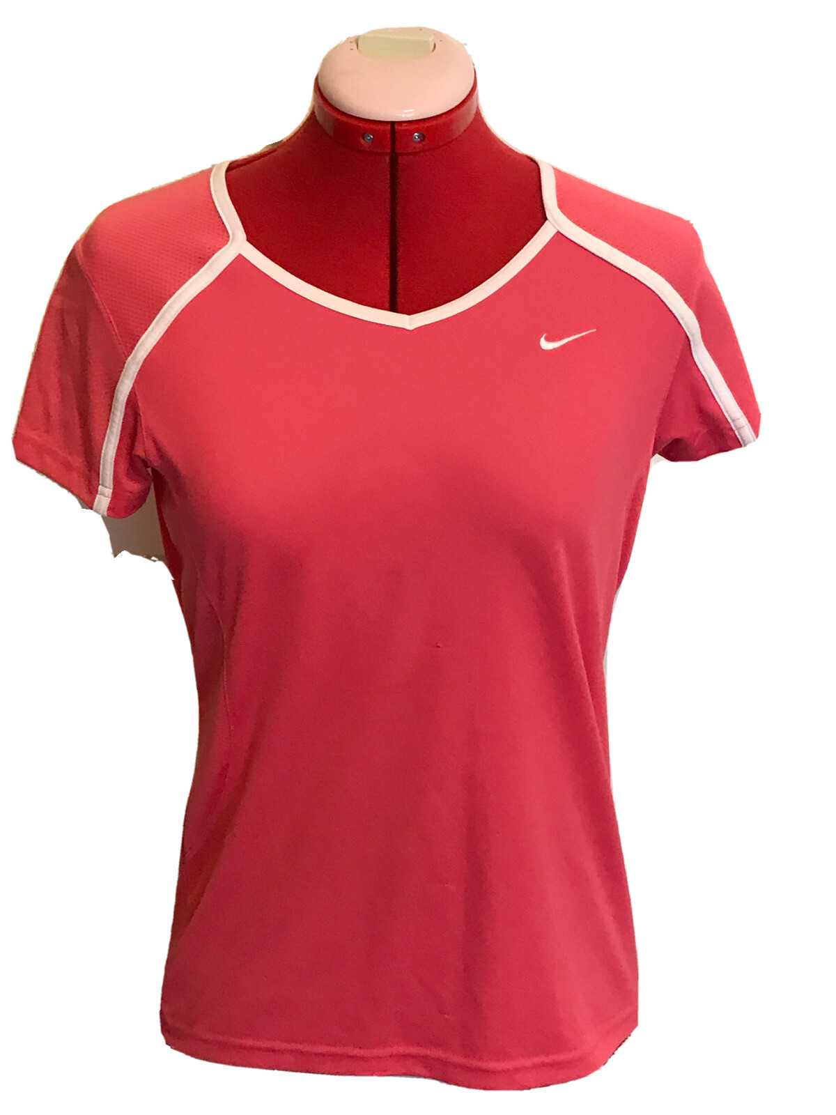 Nike Dri-Fit Short Sleeve V Neck Pink Women’s Athletic Top RN # 56323 CN # 05553