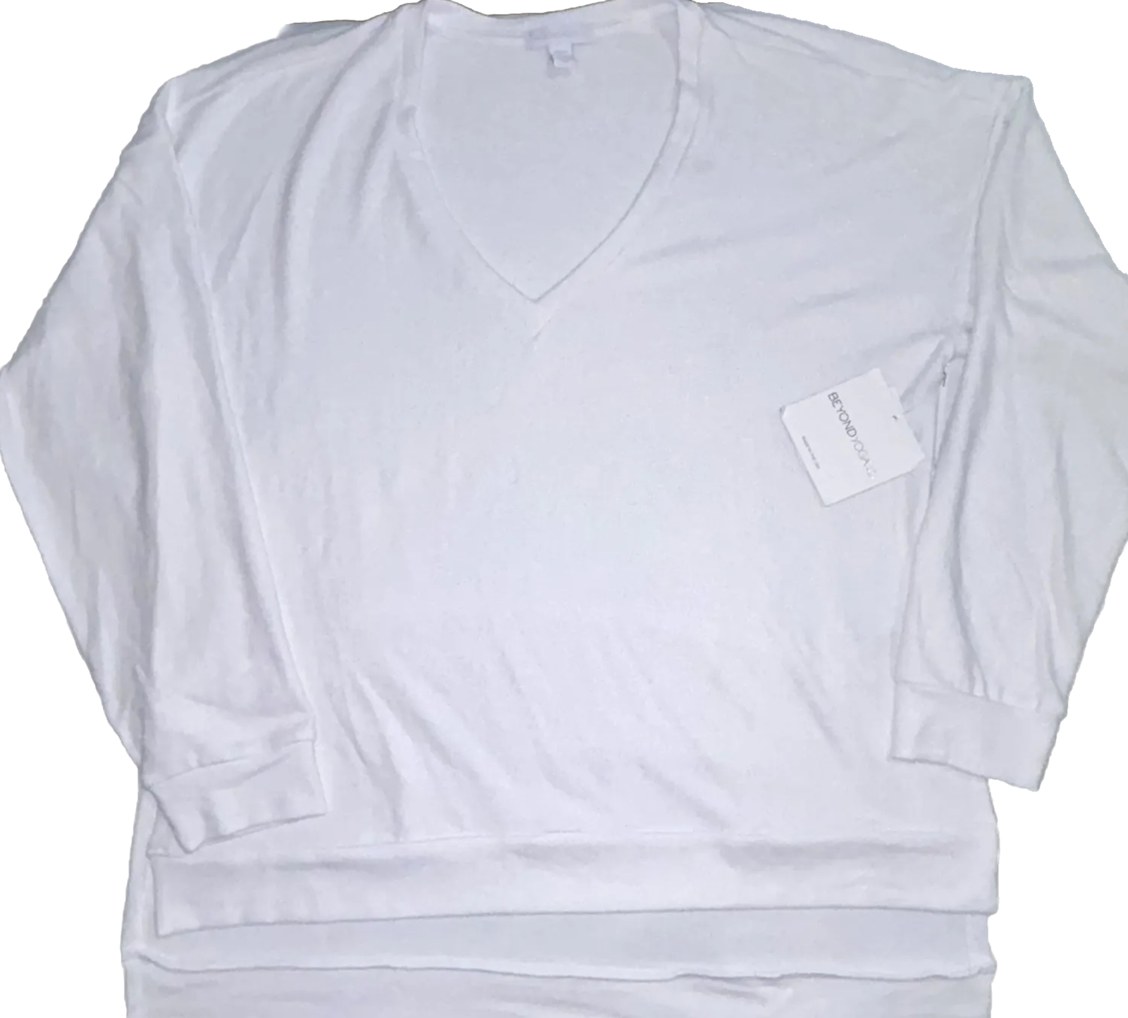 NWT💎BEYOND YOGA💎MEDIUM 💎LONG WEEKEND LOUNGE PULLOVER💎OVERSIZED💎WHITE💎