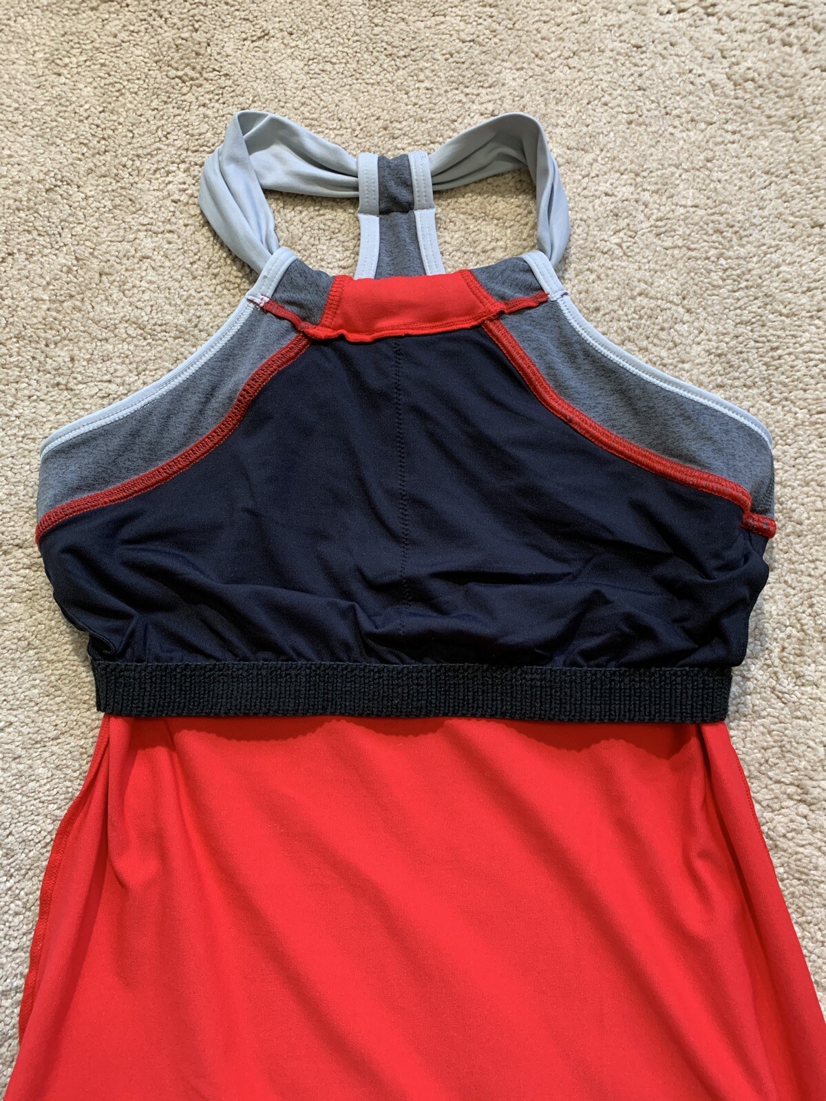 VGC Sofibella Sliding Racerback Tank Top w/ Sports Bra RED + GRAY XS MSRP $68