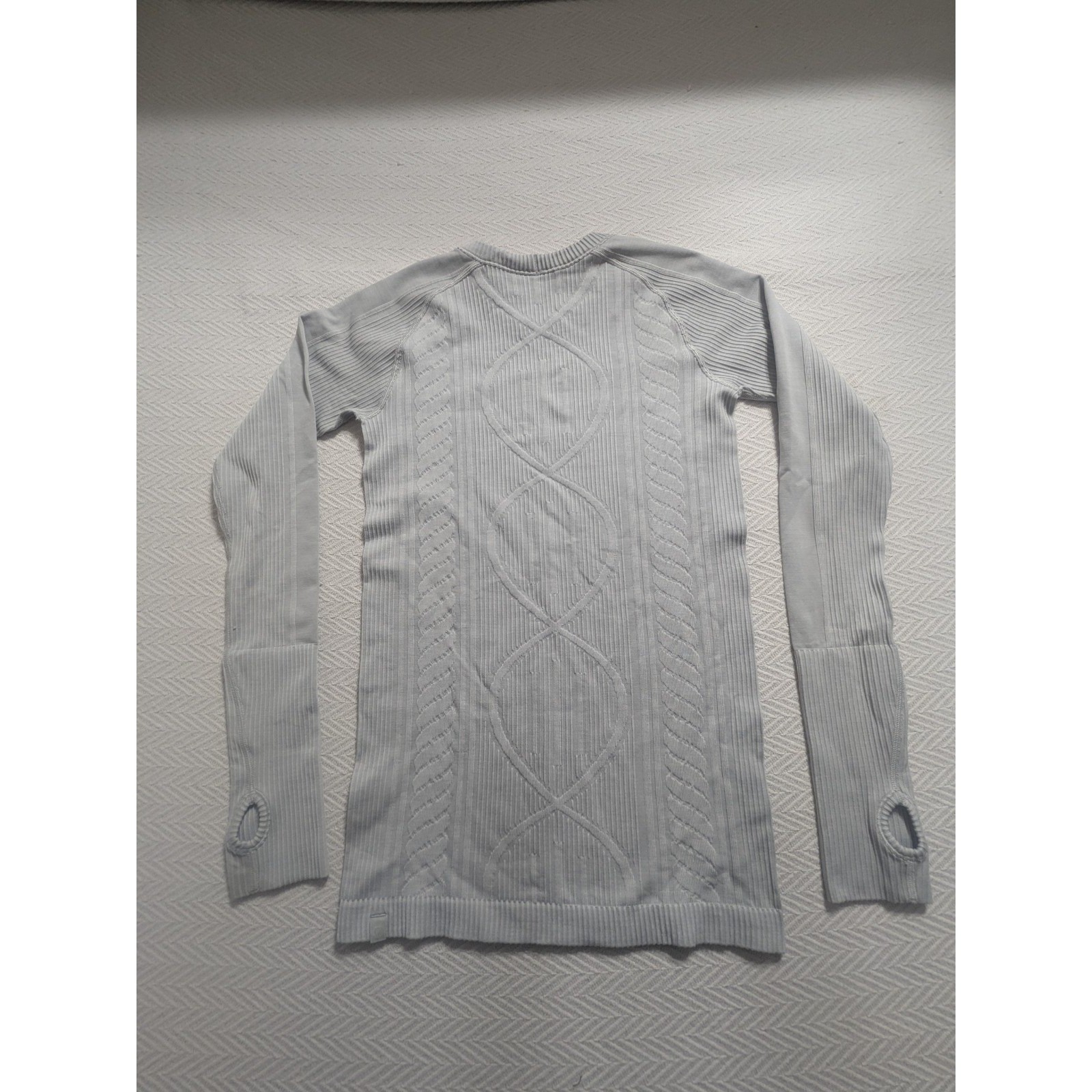 Lululemon Seamless Cable Knit Long Sleeve Thumbhole Top Gray Women’s XS/S