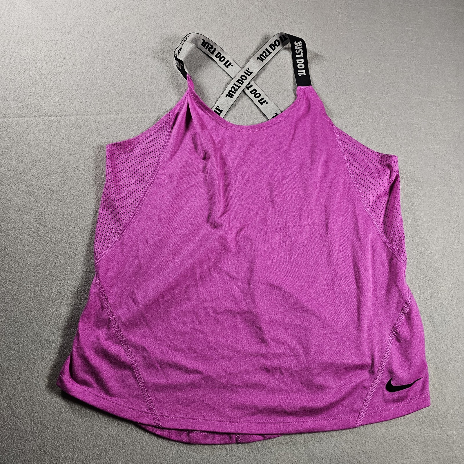 Nike Tank Top Womens Medium Pink Just Do It Strap Dri Fit Running Athletic Gym