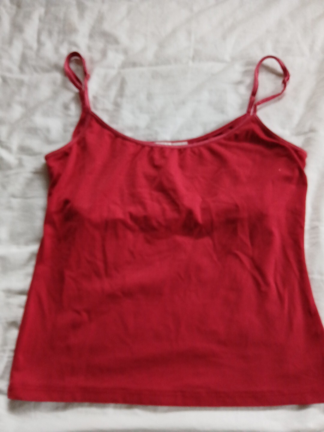 Signal Nylon Bland Womens Red Stretch Tank Size M, L Blouse Top Bra Flexible