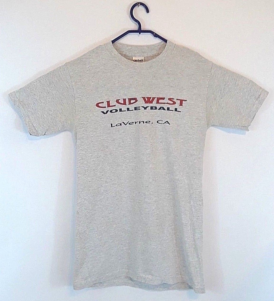 Women’s “Club West La Verne CA” Volleyball Short Sleeve T-Shirt , S ,Light Gray
