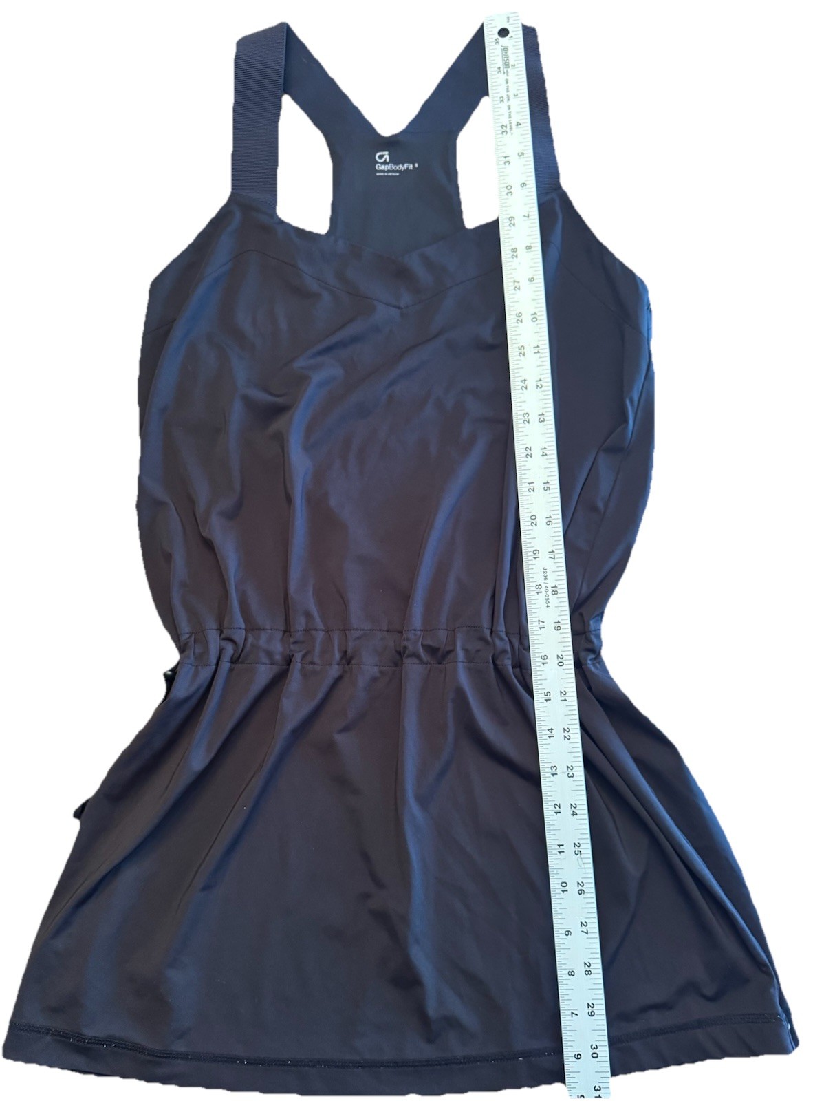 GapBodyFit Activewear Black Racer Back Tank Top/Dress Drawstring Waist Stretch S
