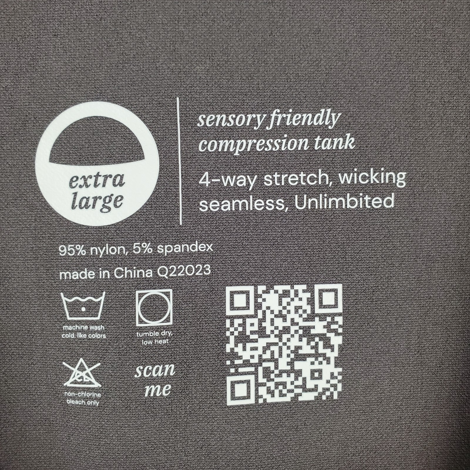 No Limbits Adaptive Sensory Friendly Compression Tank Top Womens XL Gray Stretch