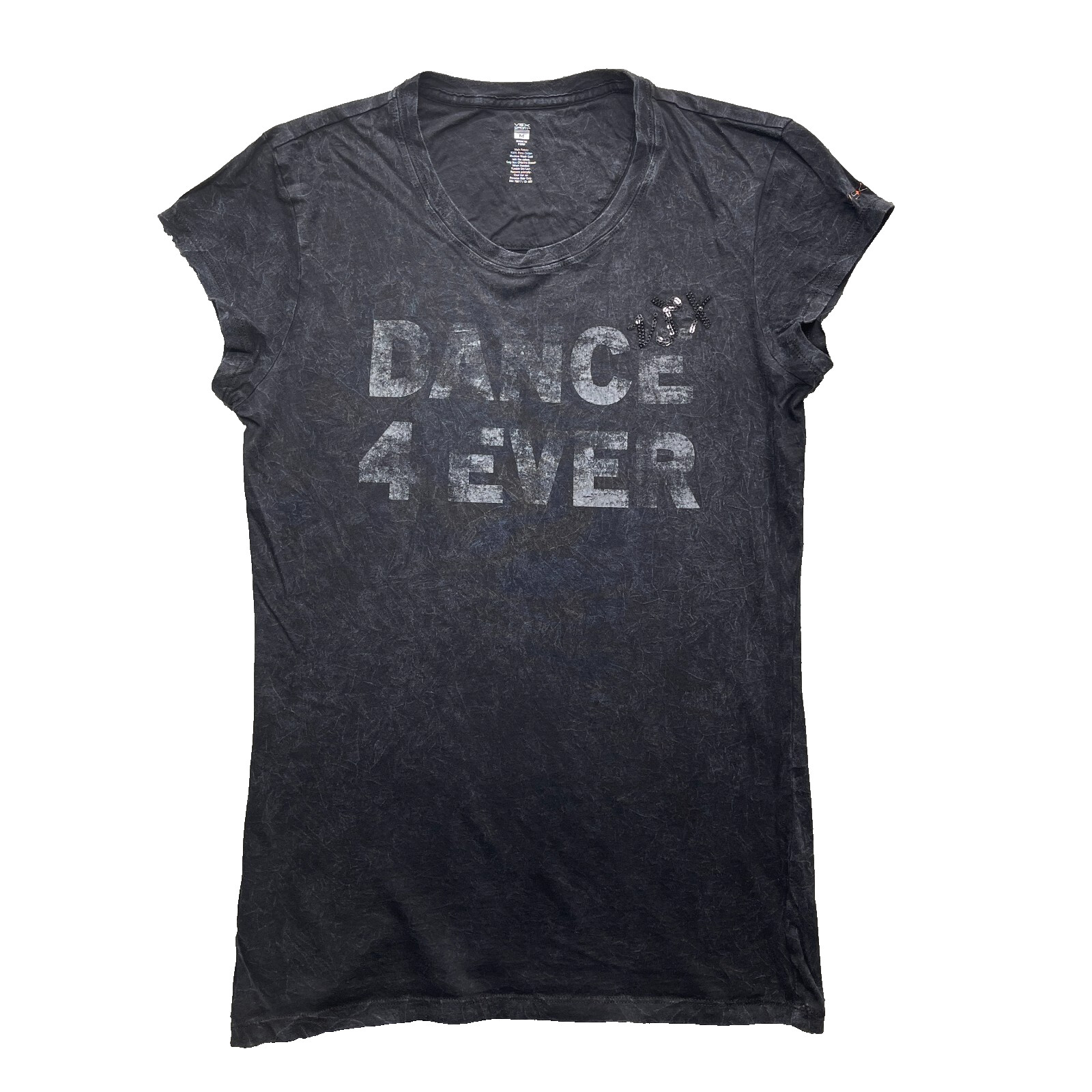 Victorias Secret VSX Sport Shirt Womens Medium Dance 4 Ever Sequin Short Sleeve