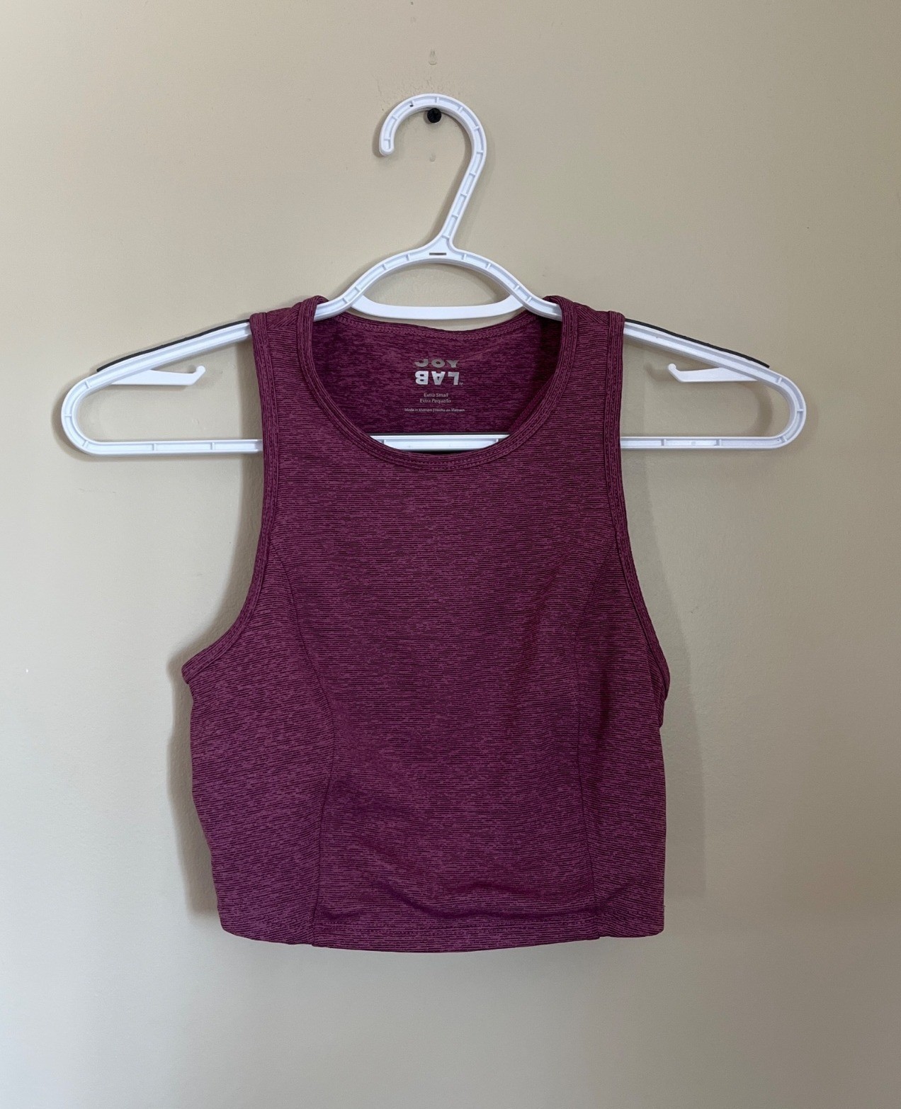 JoyLab Womens XSmall Heathered Purple Athletic Crop Top Activewear Exercise