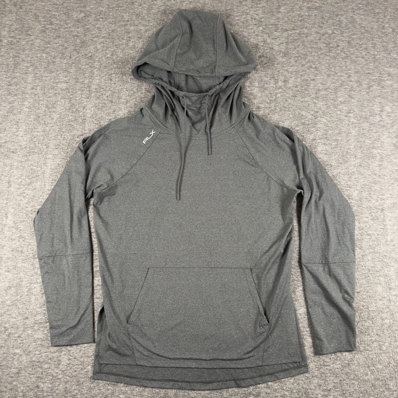 RLX Ralph Lauren Hoodie Womens Small Gray Wicking Pullover Long Sleeve Kangaroo