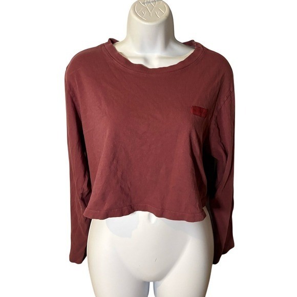 SET Active Long-Sleeve Cropped top in Dusty Rose