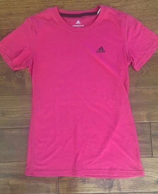Adidas Hot Pink Climalite Ultimate 2.0 Short Sleeve crew neck T-Shirt Women’s xs