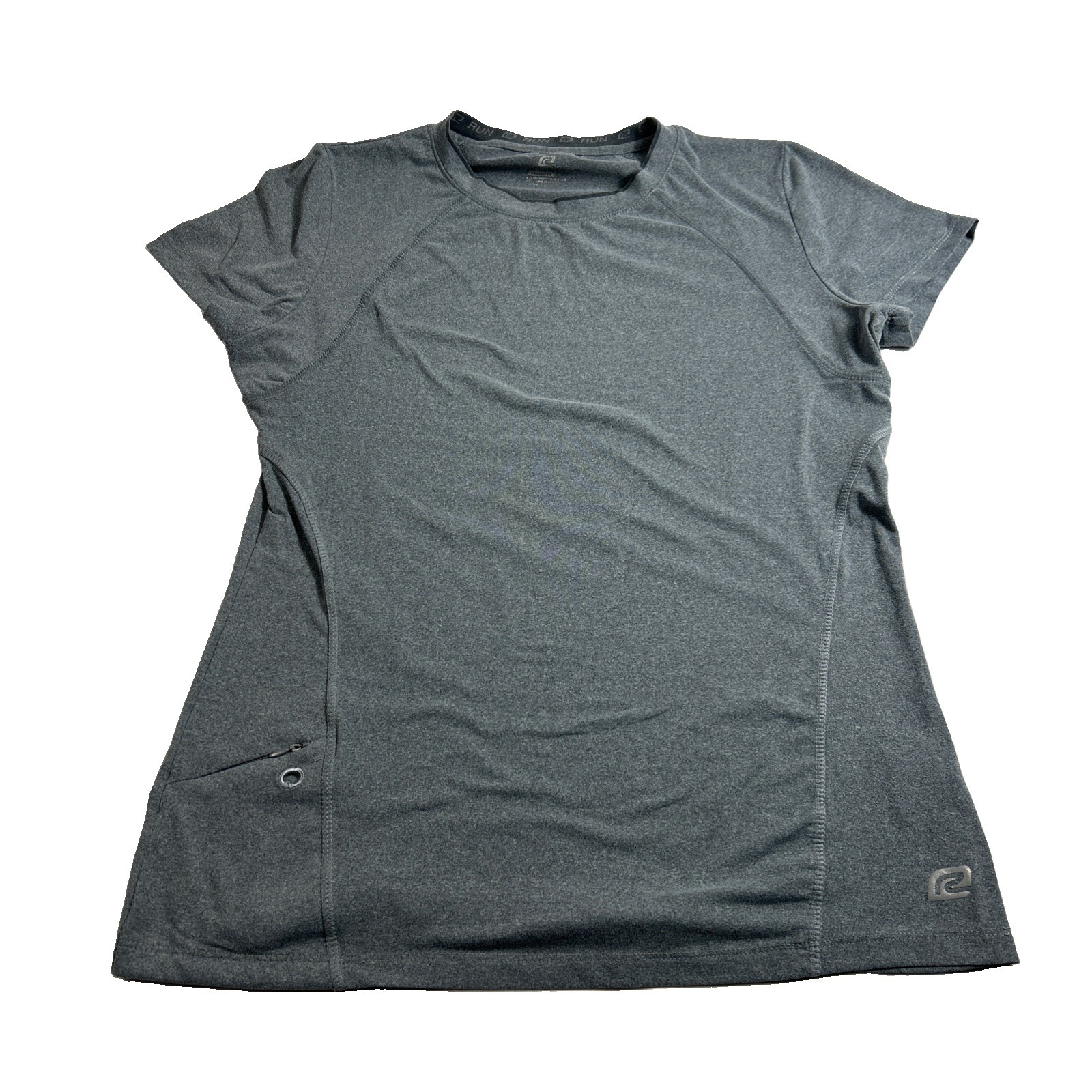 RoadRunner Sports Velocity T Shirt Womens Large Gray Athletic Lightweight Pocket