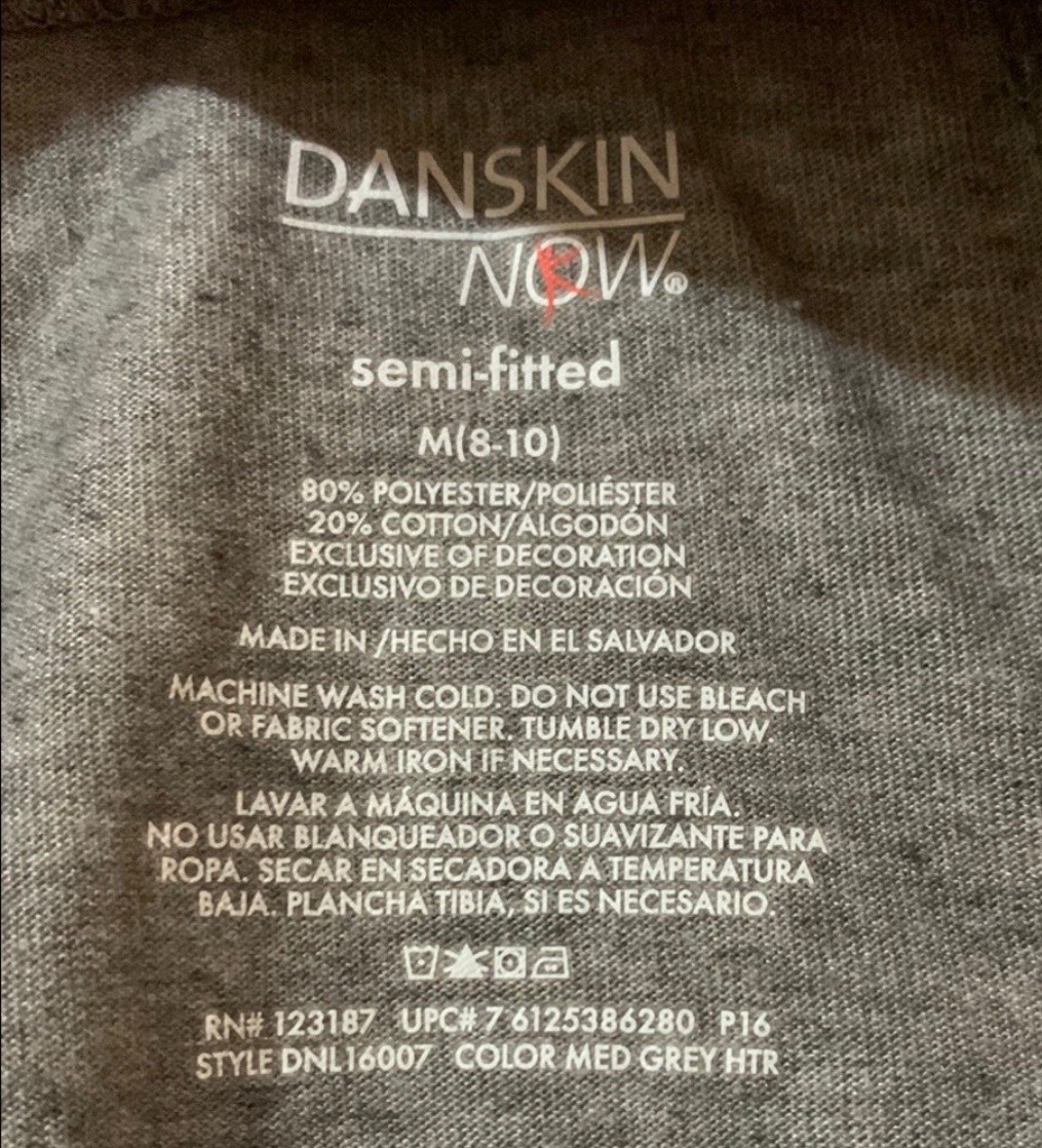 Danskin Now – Gray Fitted Short Sleeve Exercise Tee Women’s