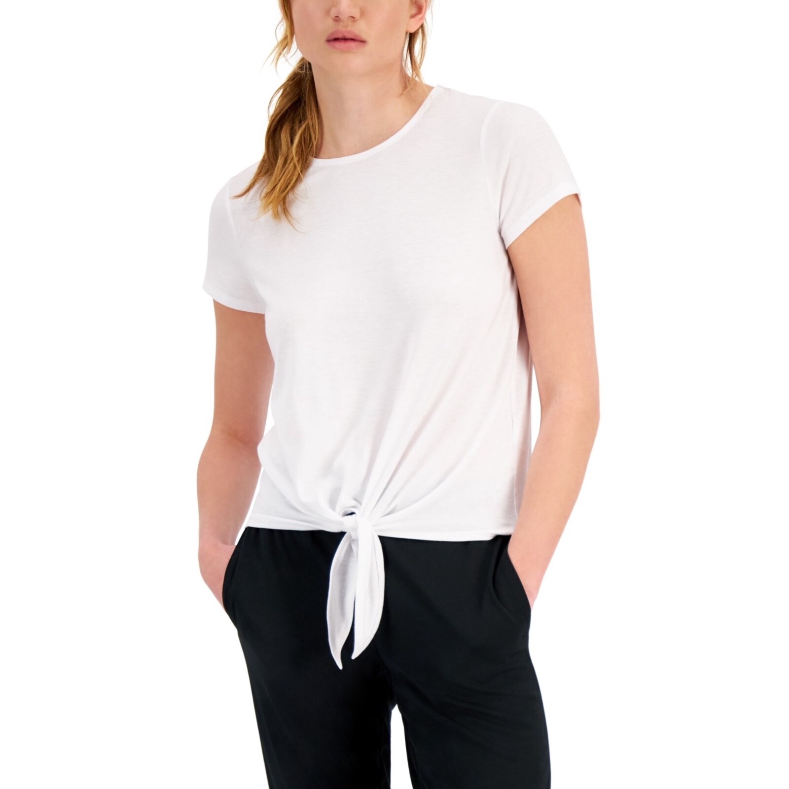 ID Ideology Women’s Tied Knot Front T-Shirt White 2XL XXL