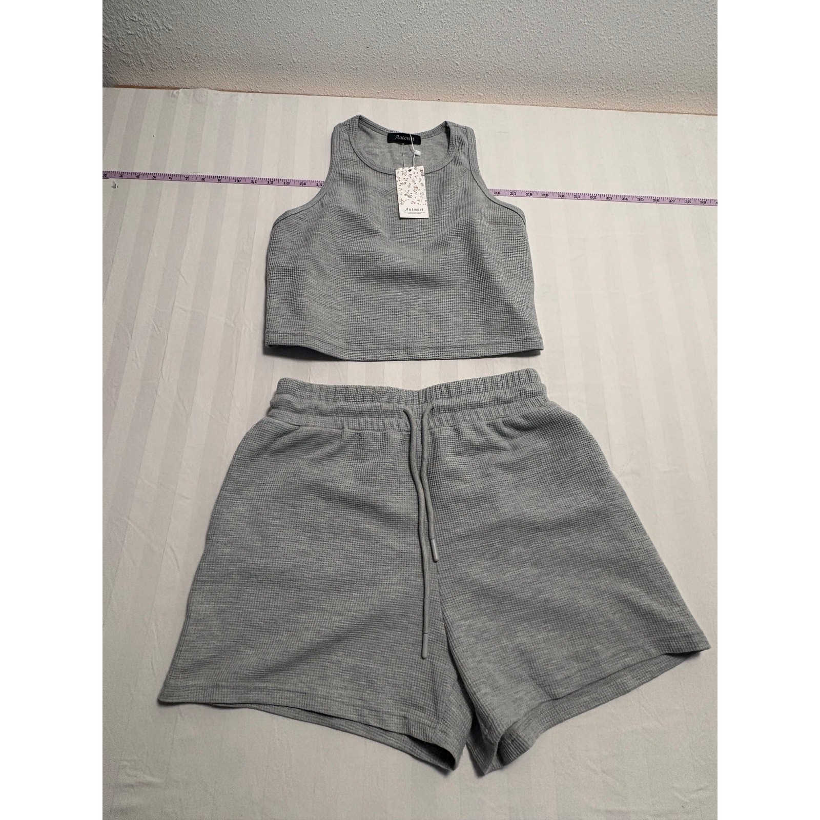 Automet Gray Waffle Lounge Set NWT S/M