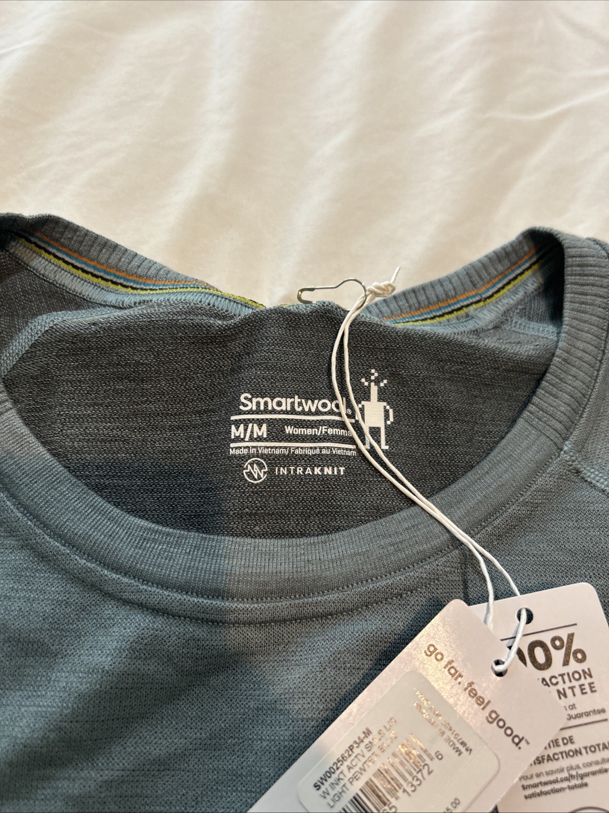 Smartwool Intraknit Wool Seamless Long Sleeve Shirt Women M Pewter Blue $115