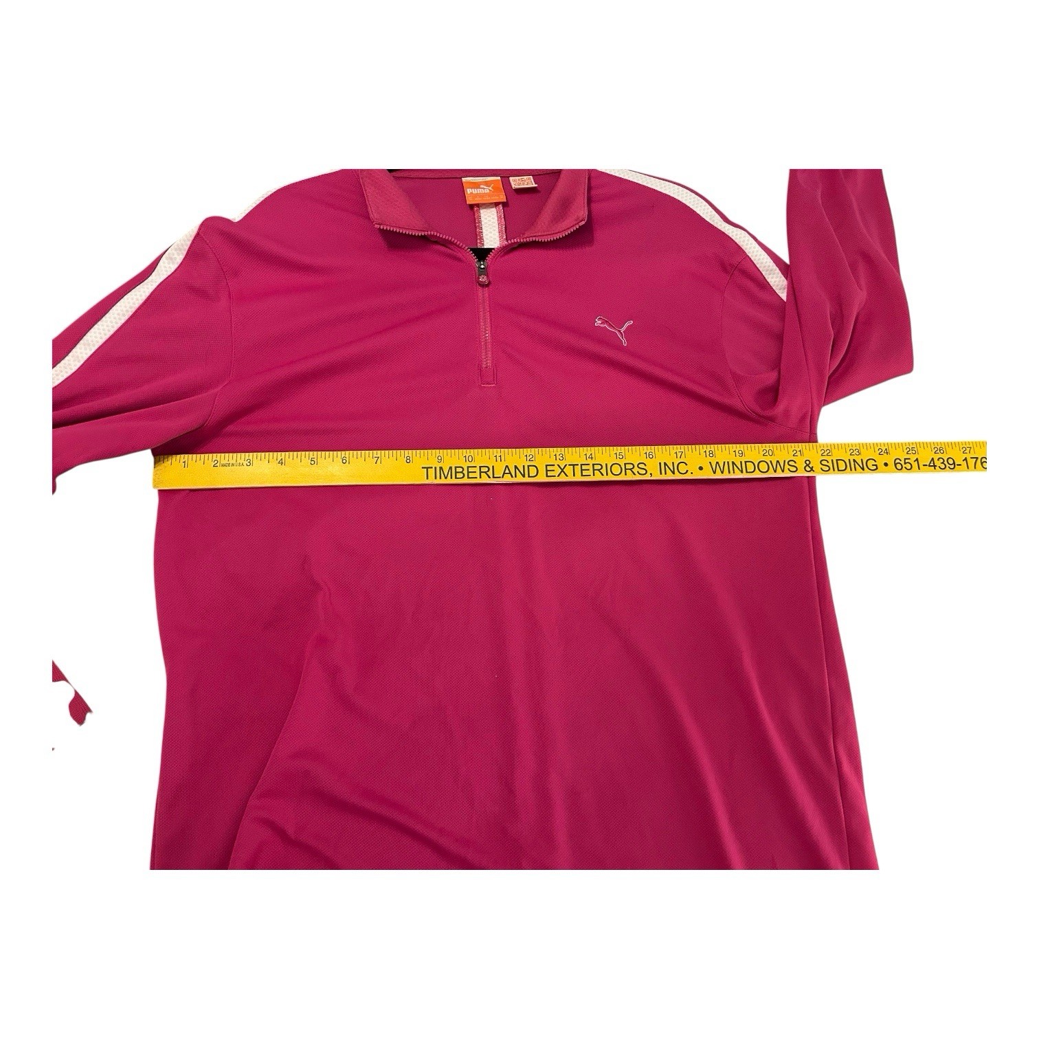 Puma 1/4 Zip Pullover Long Sleeve Top Pink Sport Lifestyle Medium Dry Cell Golf.
