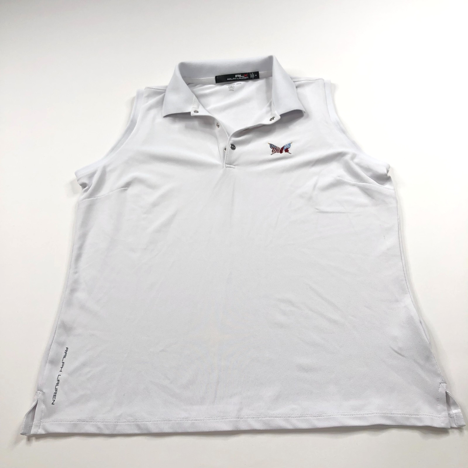 RLX Ralph Lauren Classic Fit Wicking Medium Golf Button Polo Top PLS READ