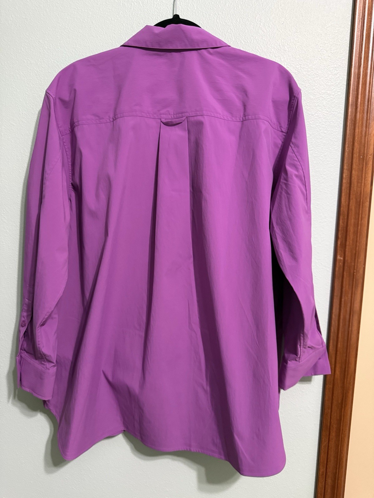 Athleta Oversized Poplin Full Zip Button-Up Women’s L Purple