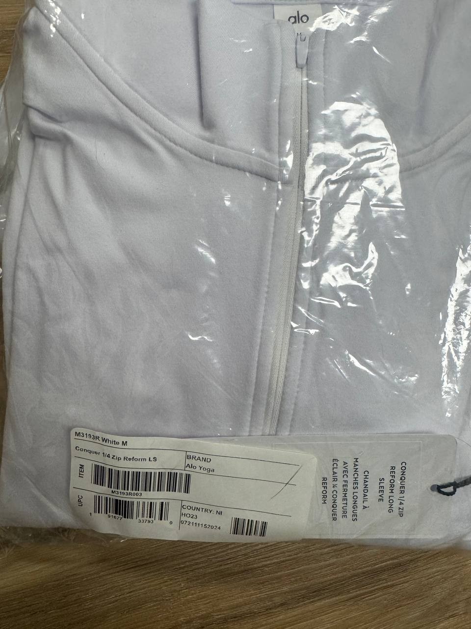 $108 NEW Alo Yoga Conquer 1/4 Zip Reform Long Sleeve Medium