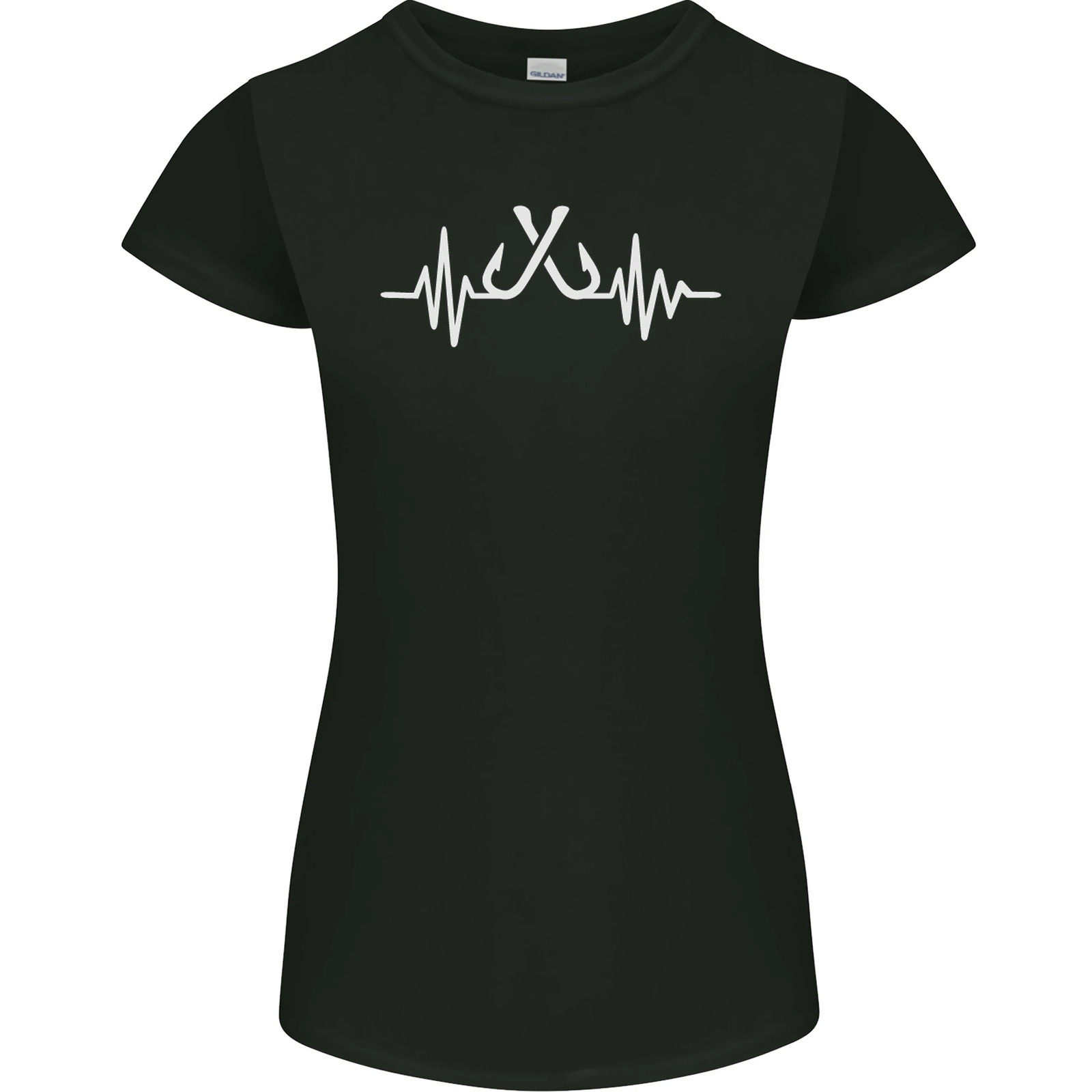 Pulse Fishing Funny Fisherman ECG Womens Petite Cut T-Shirt