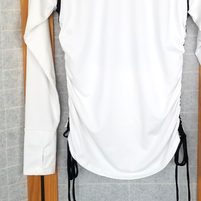 EleVen by Venus Williams Tangle Long Sleeve Ruched Top-Blue/Black-Ruched-S-NWT