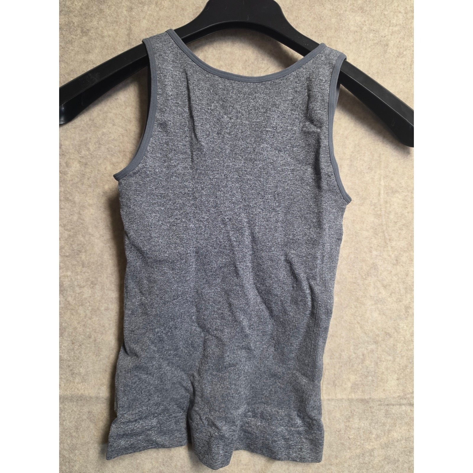 Unbranded Gray Seamless Compression Tank Top Ruched Bust Athletic Camisole
