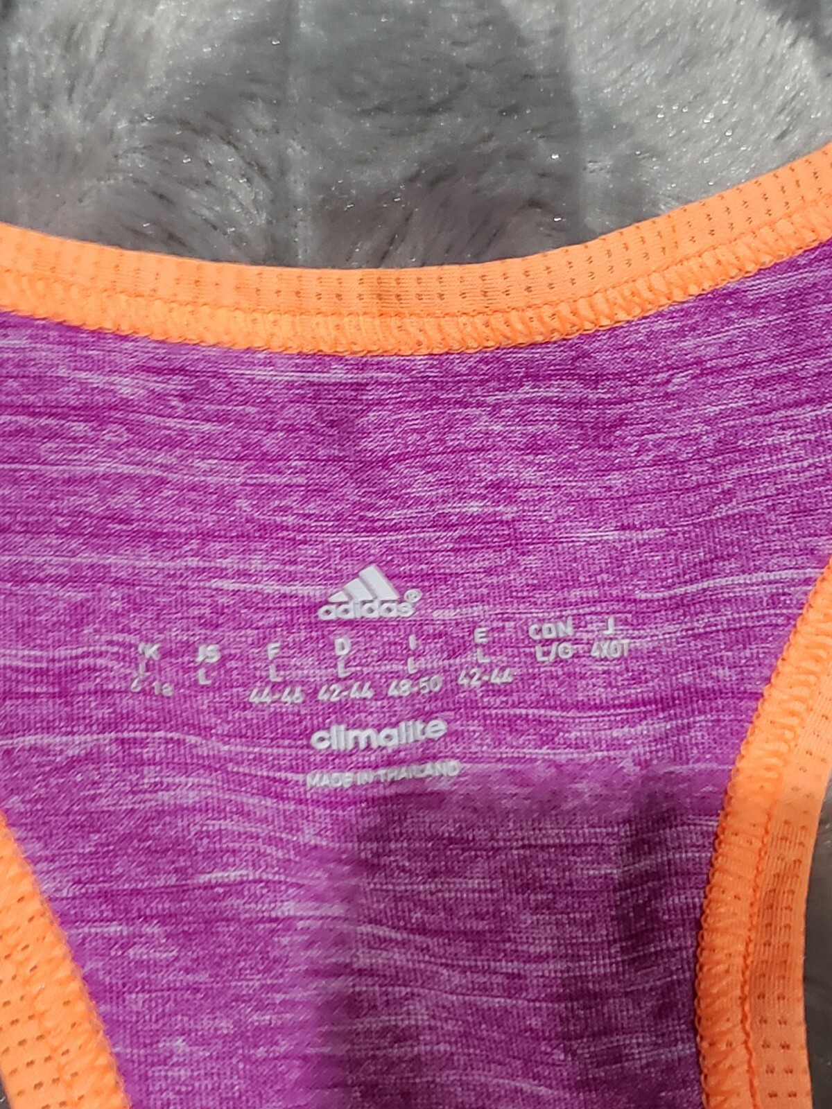 Adidas Climalite Athletic Running Purple Orange Womens Tank Top L