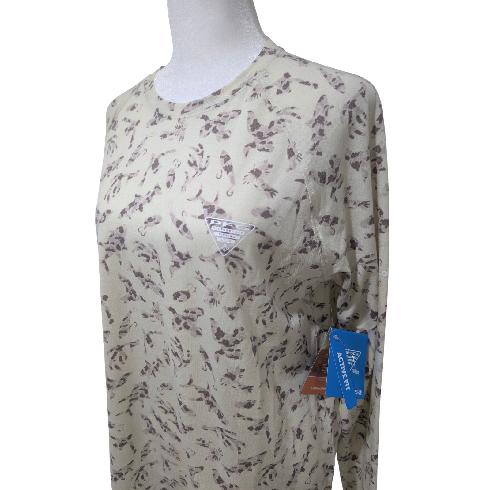 Columbia PFG Uncharted Knit Long Sleeve Shirt Womens Large Fish Lure NWT