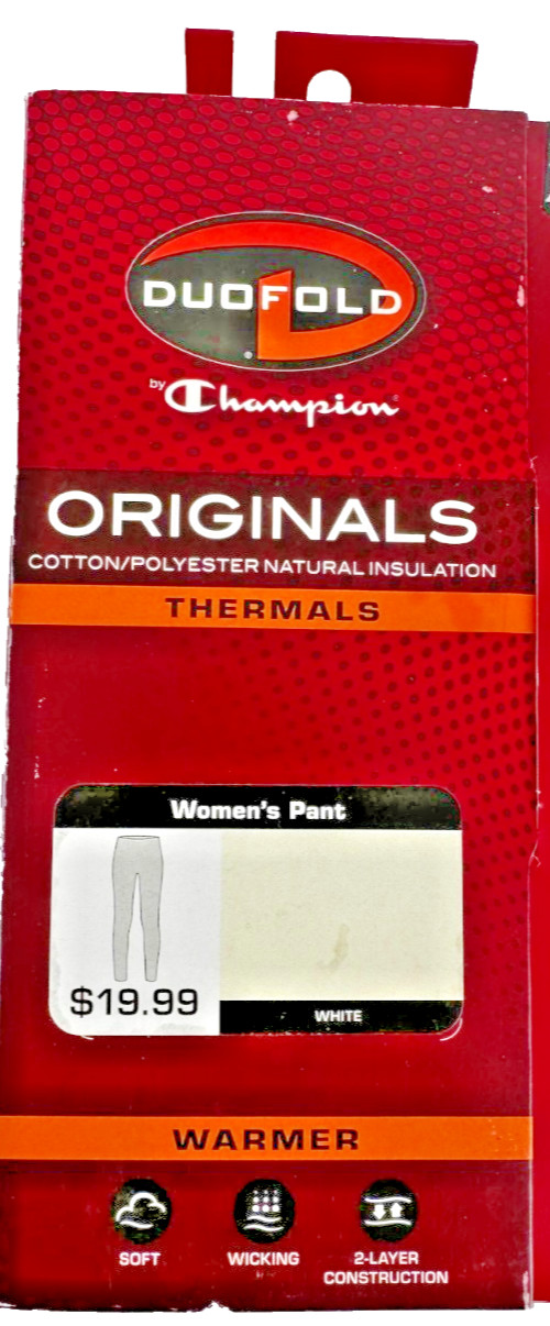 Duofold by Champion Original Women’s XS White Thermal Base Layer Warmer Pants