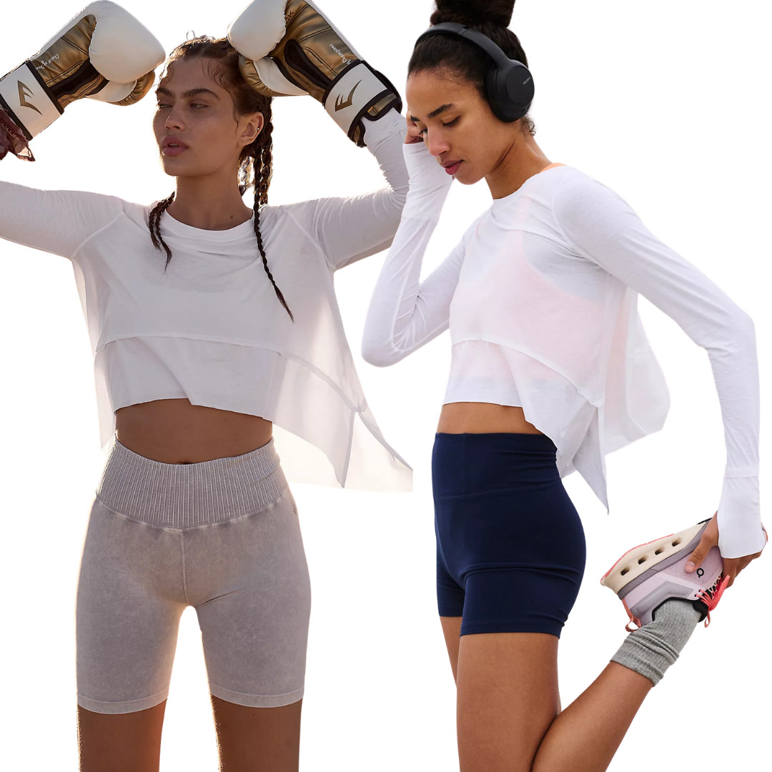 Free People FP Movement Tempo UV Protection Long Sleeve Tee Women’s Small White