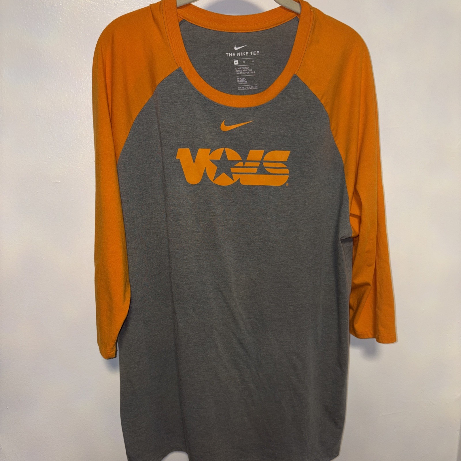 Nike Shirt XL Orange Tennessee Volunteers Athletic Cut, Gray orange sleaves