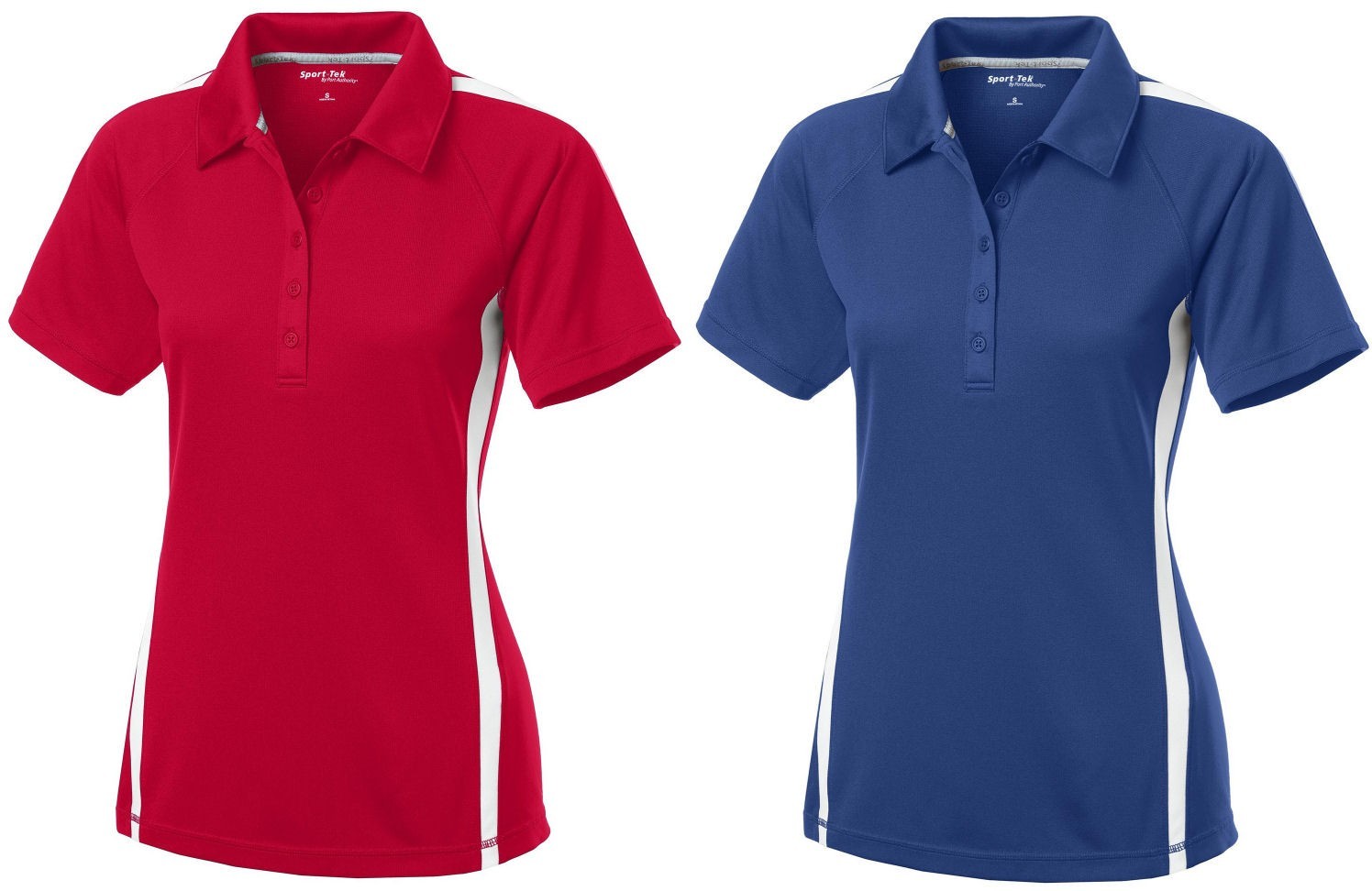 2 Sport-Tek Women’s LST685 PosiCharge Micro-Mesh Colorblock Polo – Blue, Red- XL