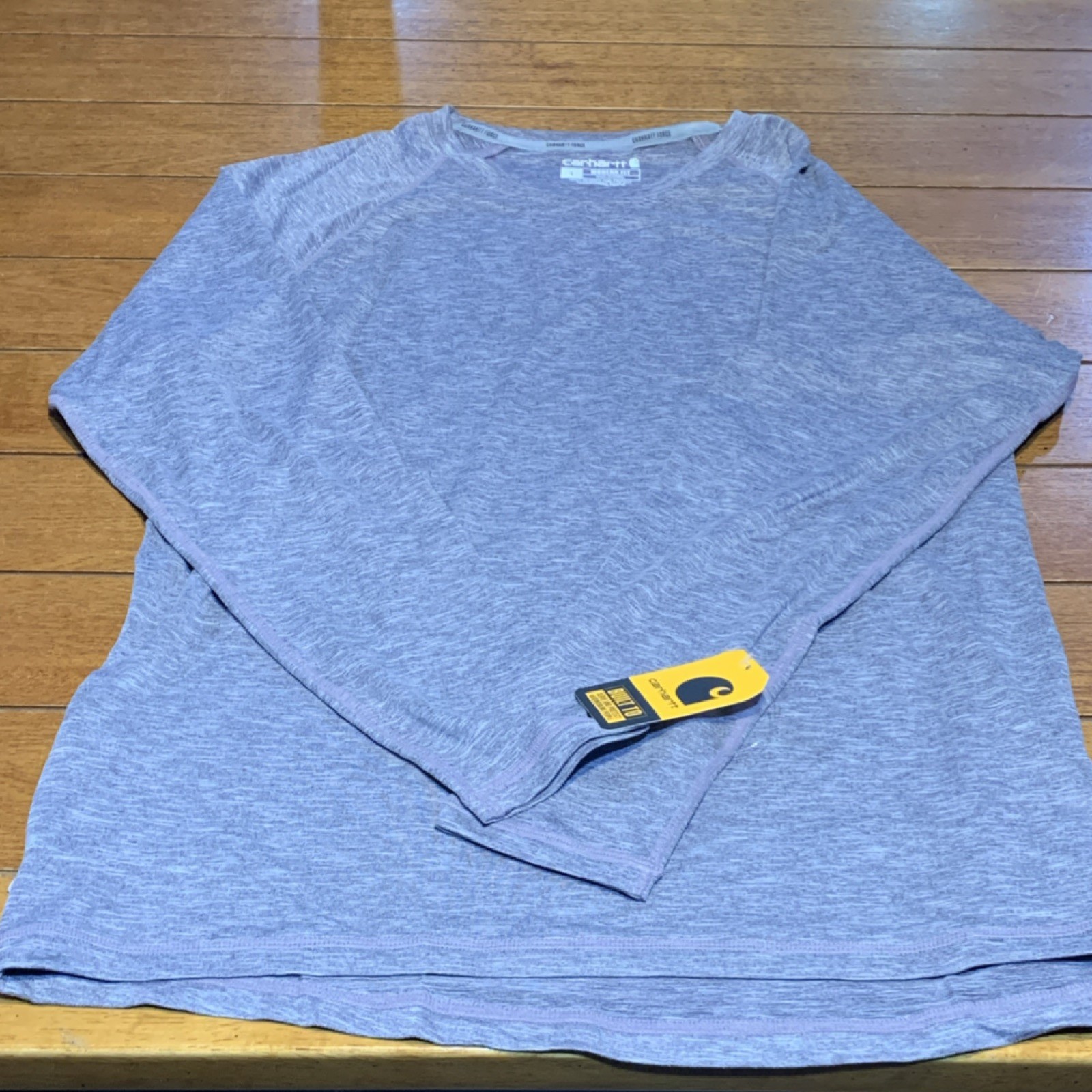 Carhartt Force Modern Fit Long Sleeve Heathered Purple Crew Neck Tee Women’s L