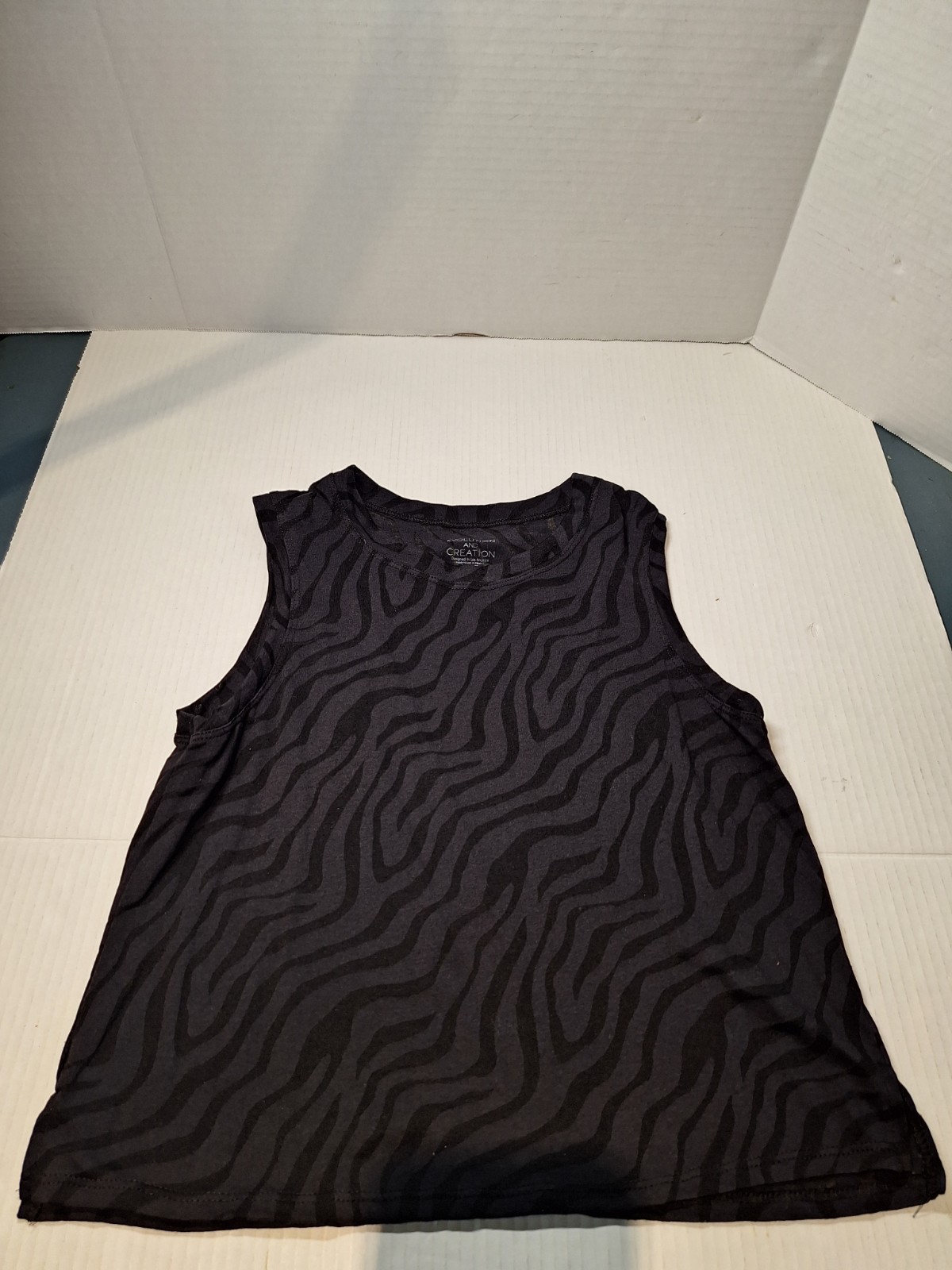 Evolution & Creation Athletic Tank Top Size Small Black Cotton Blend