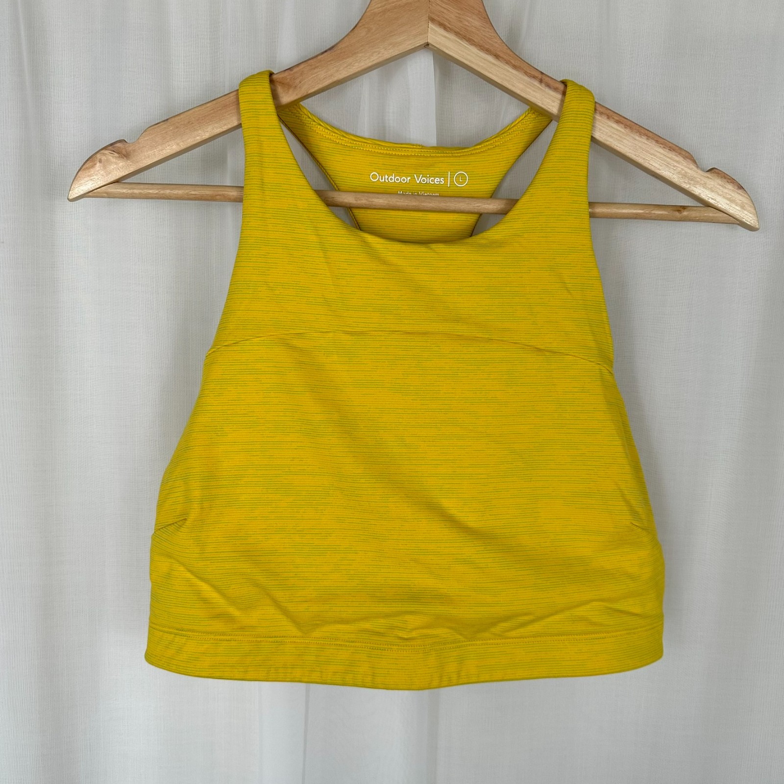 Outdoor Voices Move Free Crop Top Sports Bra Size Large Yellow Athleisure