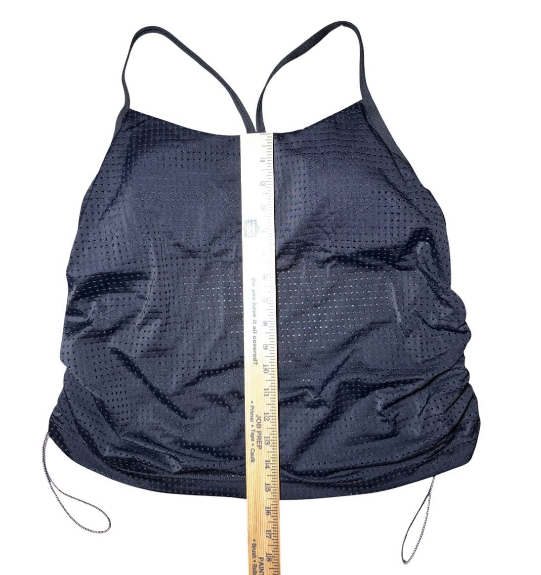 Nike Dri-FIT Mesh Adjustable Side Ruched Tank Top Built-In Bra XL Black