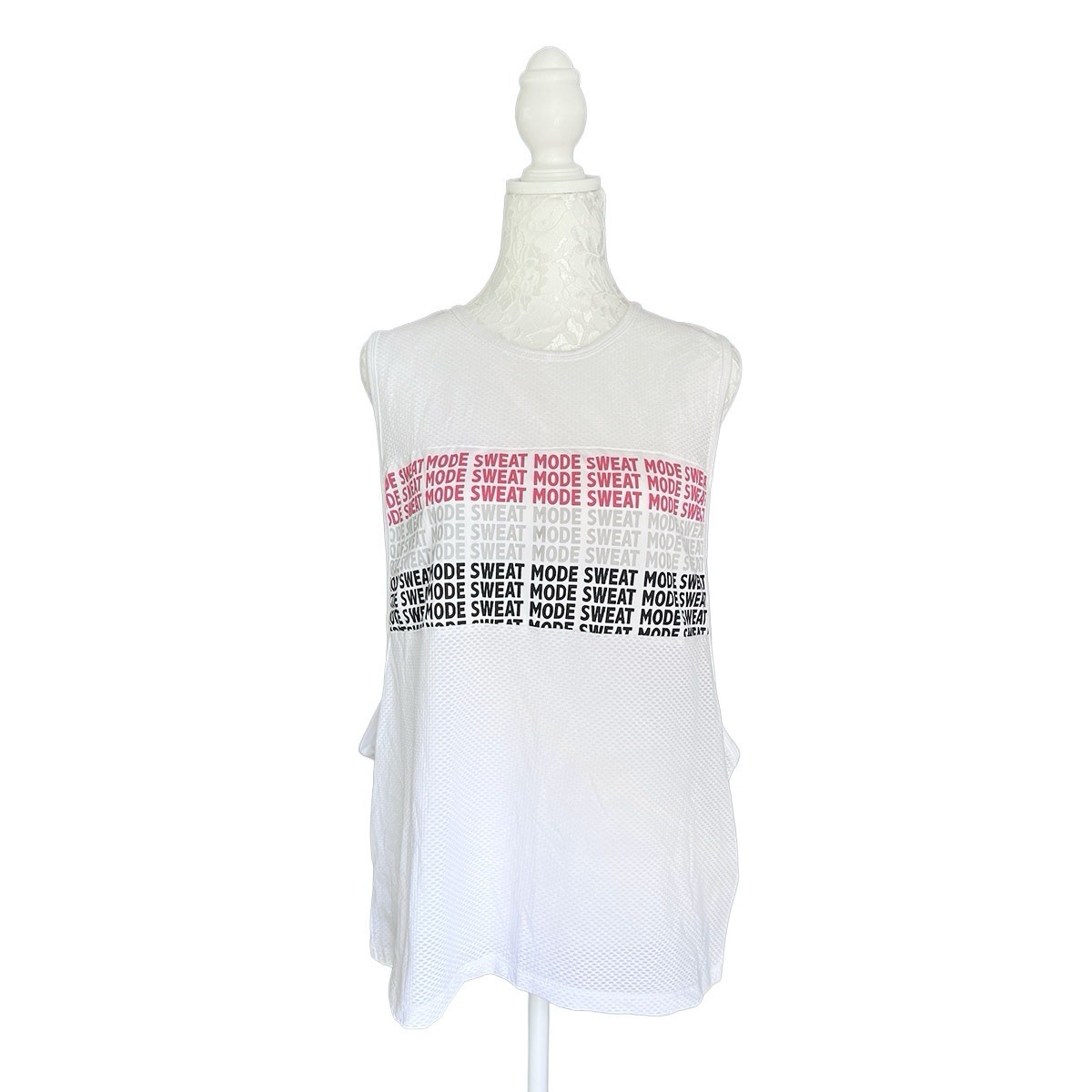 RedTag Activewear “Sweat Mode” Women’s Sleeveless Tank Top White UK 16 US12