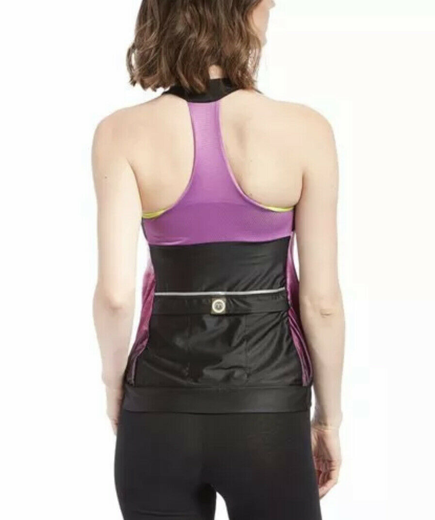 MOXIE Cycling Jersey Womens Small T Back Layered Athletic Jersey Top Tank Purple