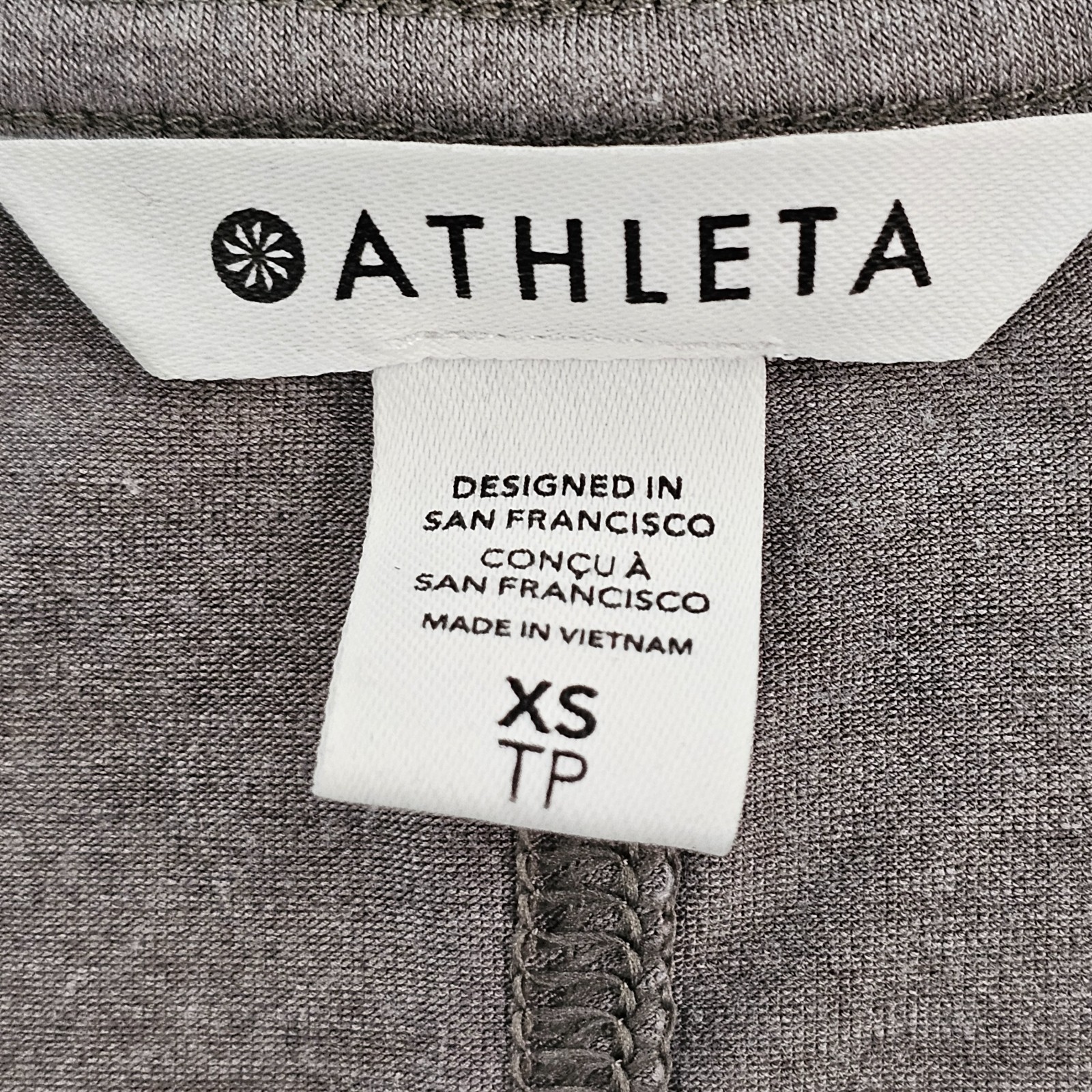 Athleta Gray Short Sleeve Polyester Spandex Modal Performance T-Shirt Women’s XS