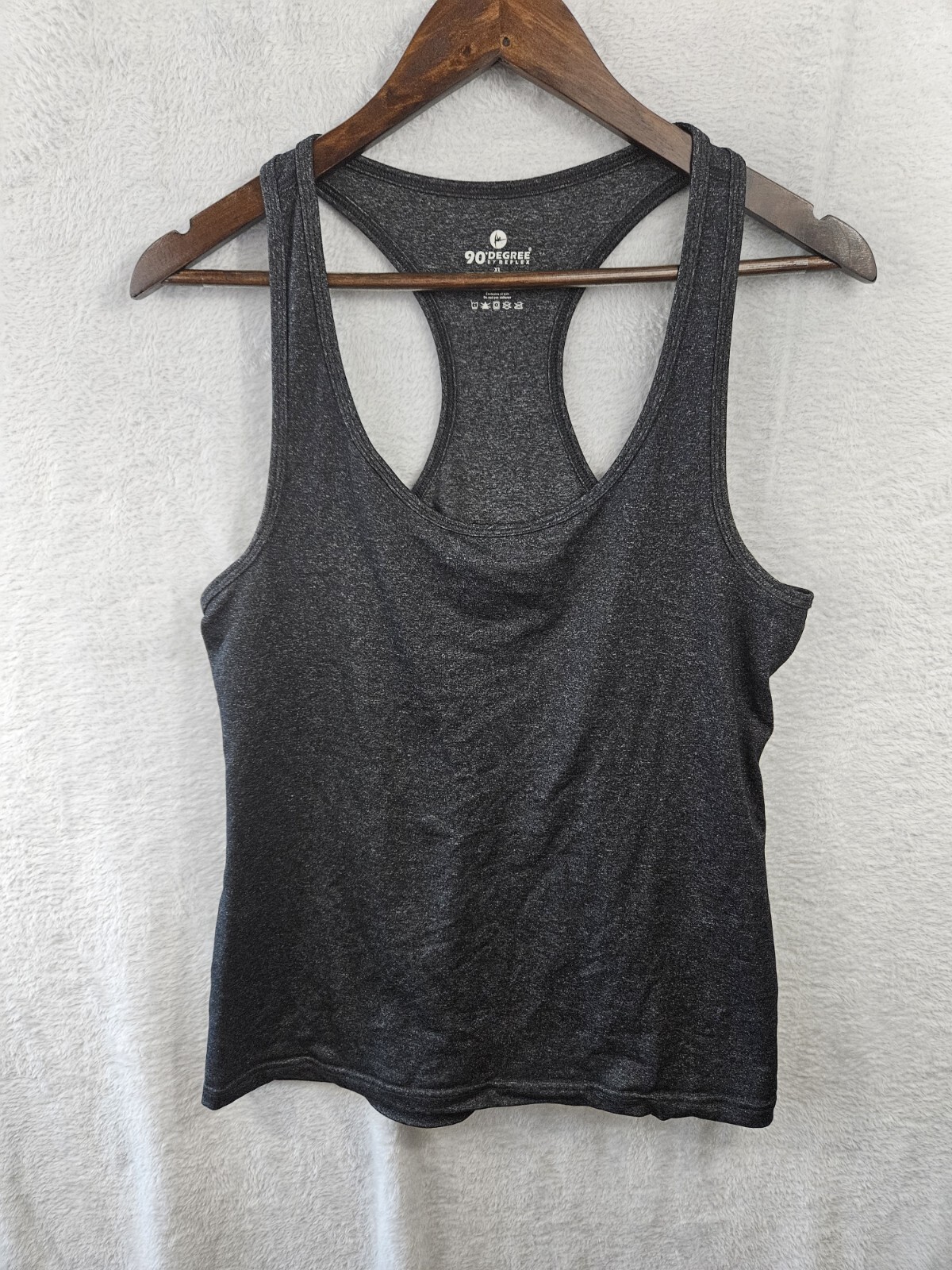 90 Degree by Reflex Racerback Tank Top Women’s Size XL Black Stretchy EUC Active