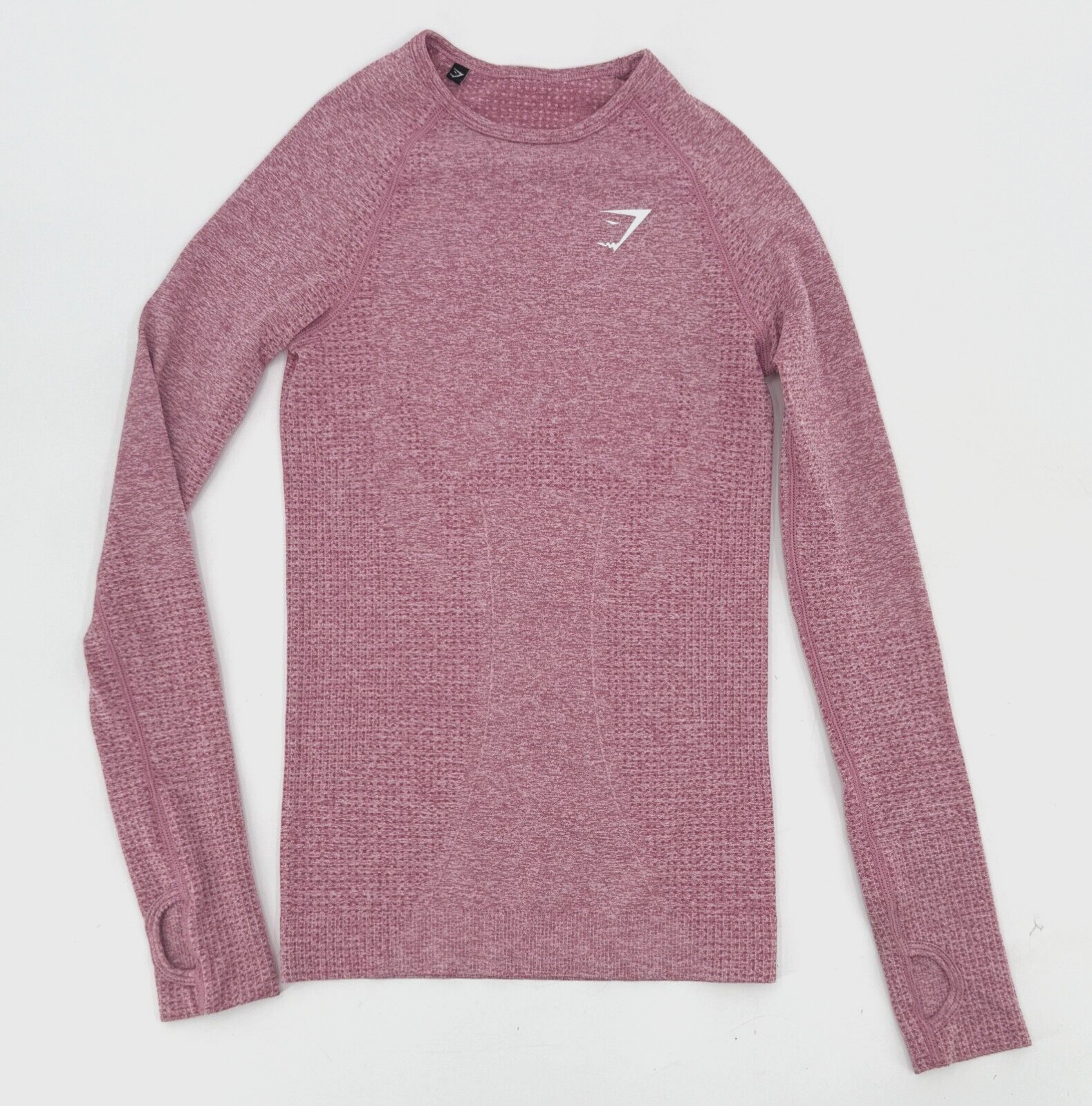 Gymshark Shirt Women Pink Long Sleeve Pullover Thumb Holes Compression Workout