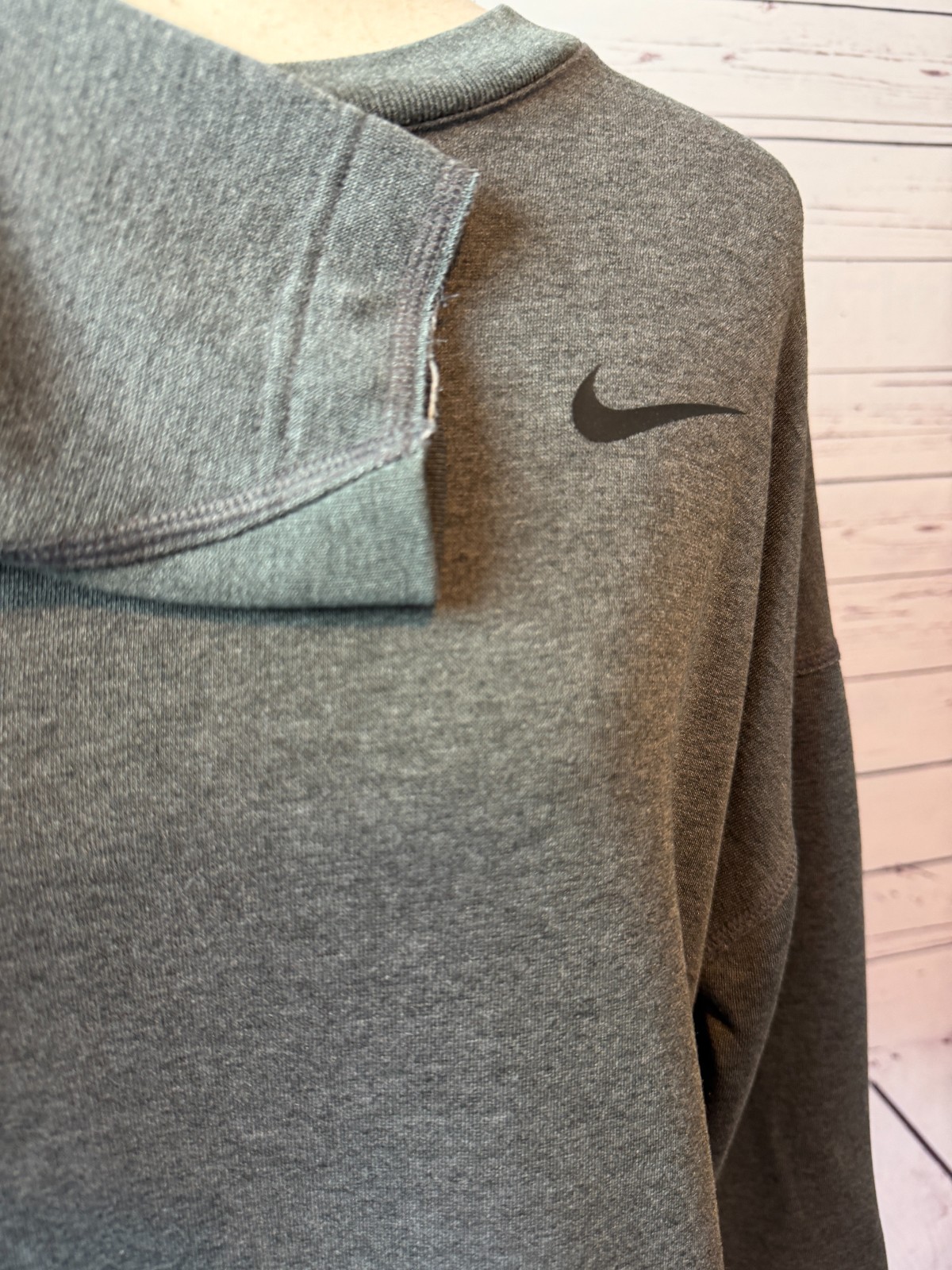 Nike Pullover Sweatshirt Medium Womens Gray Softball Flux AV6688 Pockets Crew
