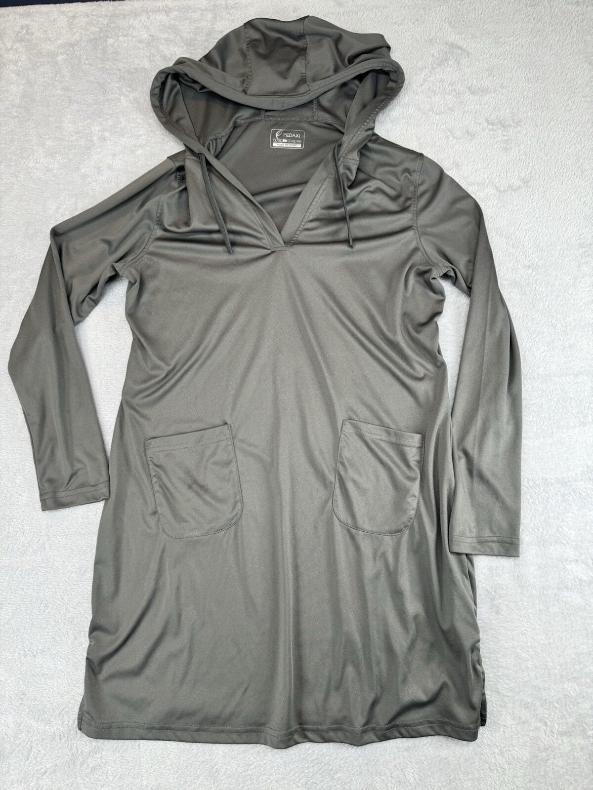 Pedaxi SportsWomen’s Athletic Swim Dress Shirt L Wicking Gray 0365