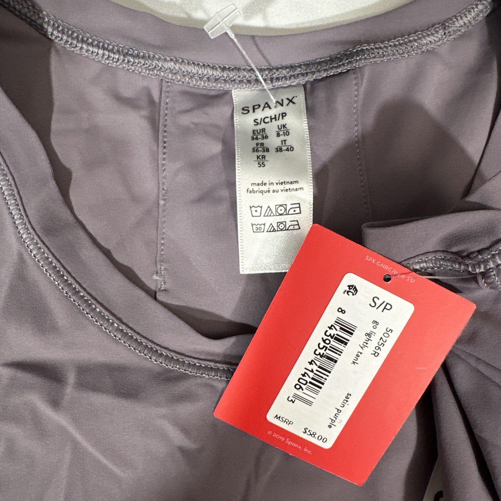 NWT $58 Spanx [ Small ] Go Lightly Got Ya Covered Tank Top in Satin Purple #6042