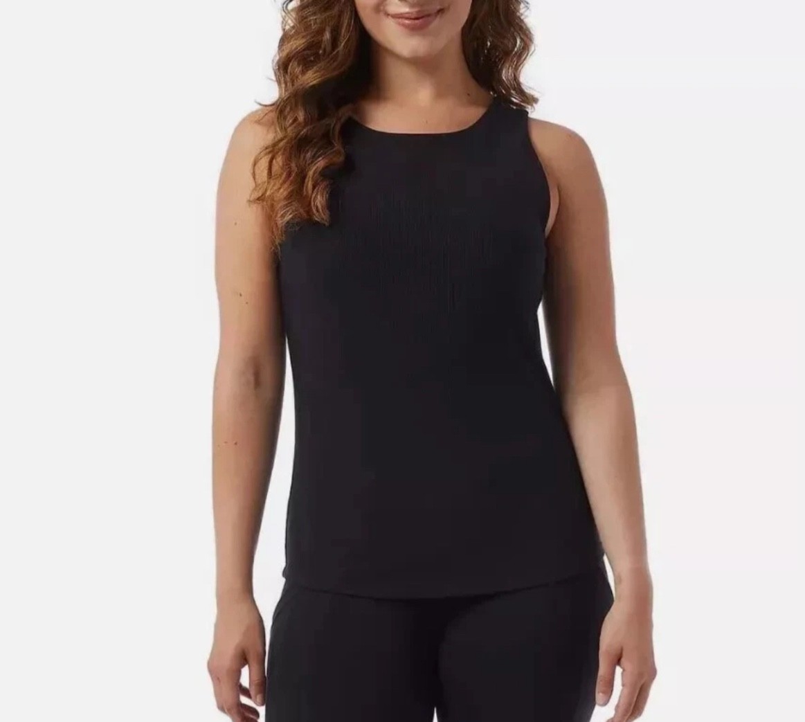 32 Degrees Cool Women’s Soft Ribbed Fabric with Built-In-Bra Top