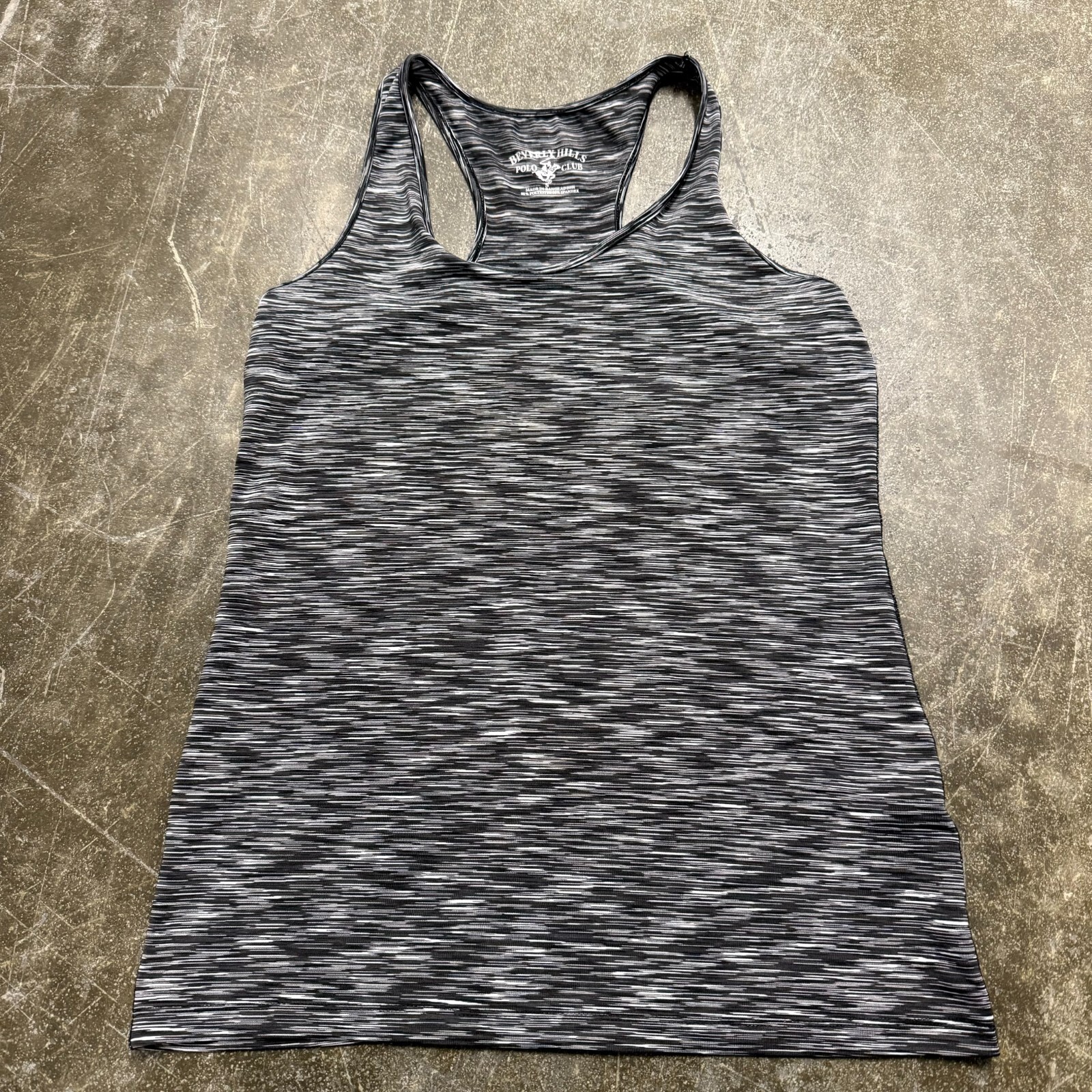 Beverly Hills Polo Club Tank Top Womens Small Gray Space Dye Sleeveless Pullover