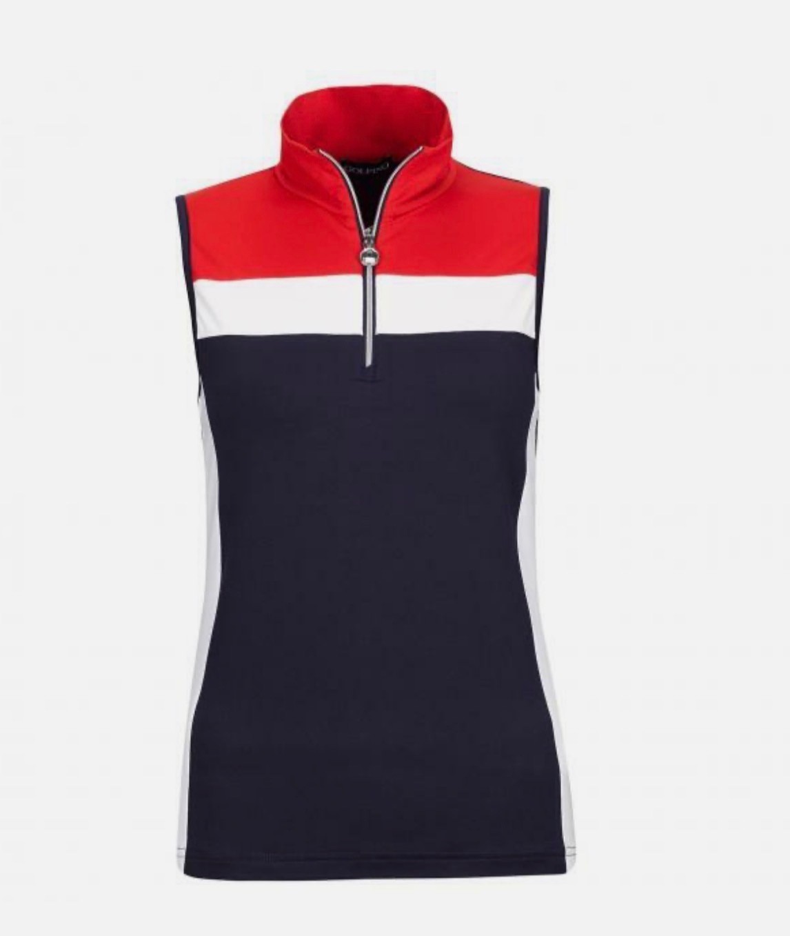 Golfino Ladies 1/4 zip red white blue Sleeveless top 8