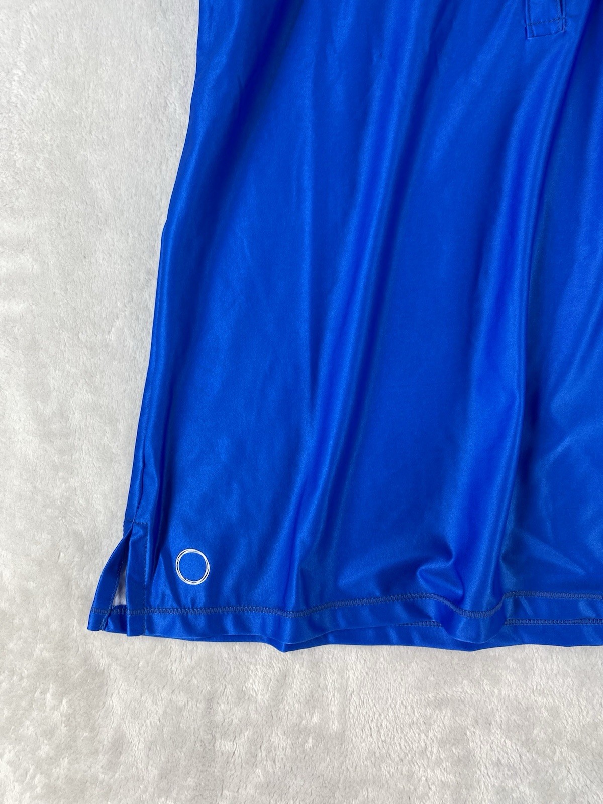 The Bubble Shirt Womens Medium Flutter Sleeve Polo Tennis Golf Top Blue NEW $116