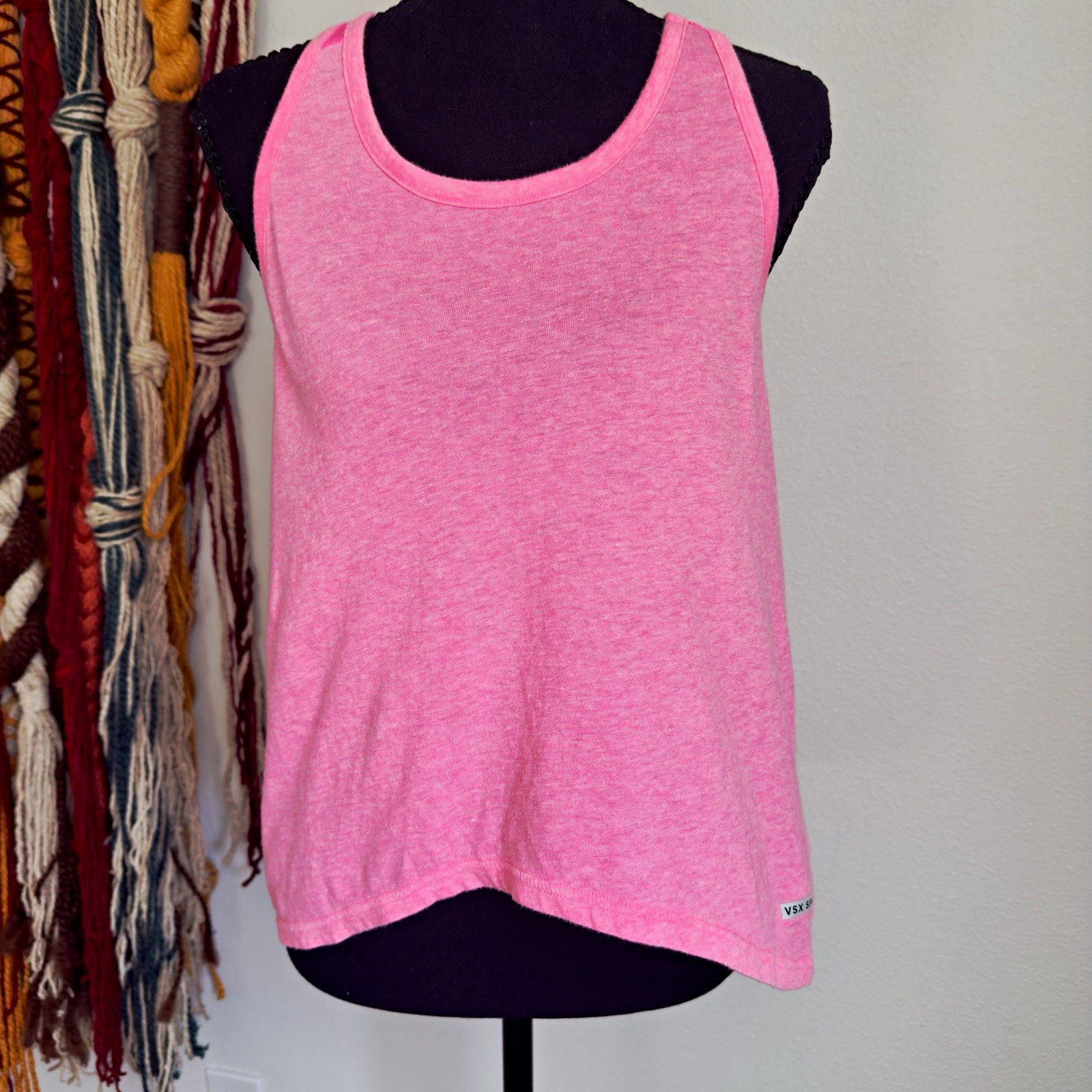 Victoria’s Secret VSX Sport Pink Racerback Mesh Tank Top Breathable S/P