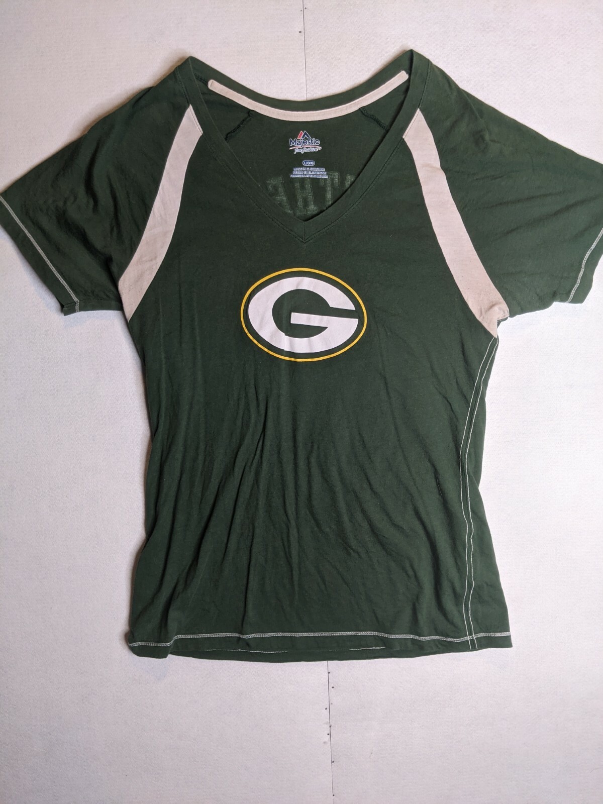 Green Bay Packers womens vneck size L Large Majestic fan fashion shirt Matthews